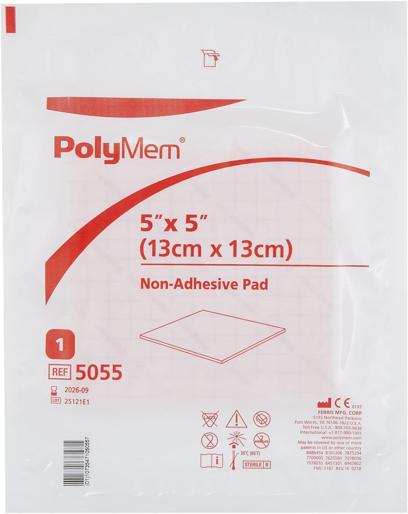 PolyMem Non-Adhesive Pad Dressings (5"x5") (by the Each)