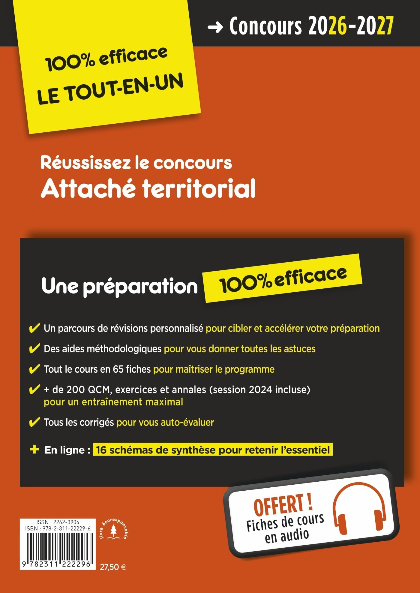 Concours Attaché territorial 2026-2027 - 100% efficace: Externe, interne - Catégorie A