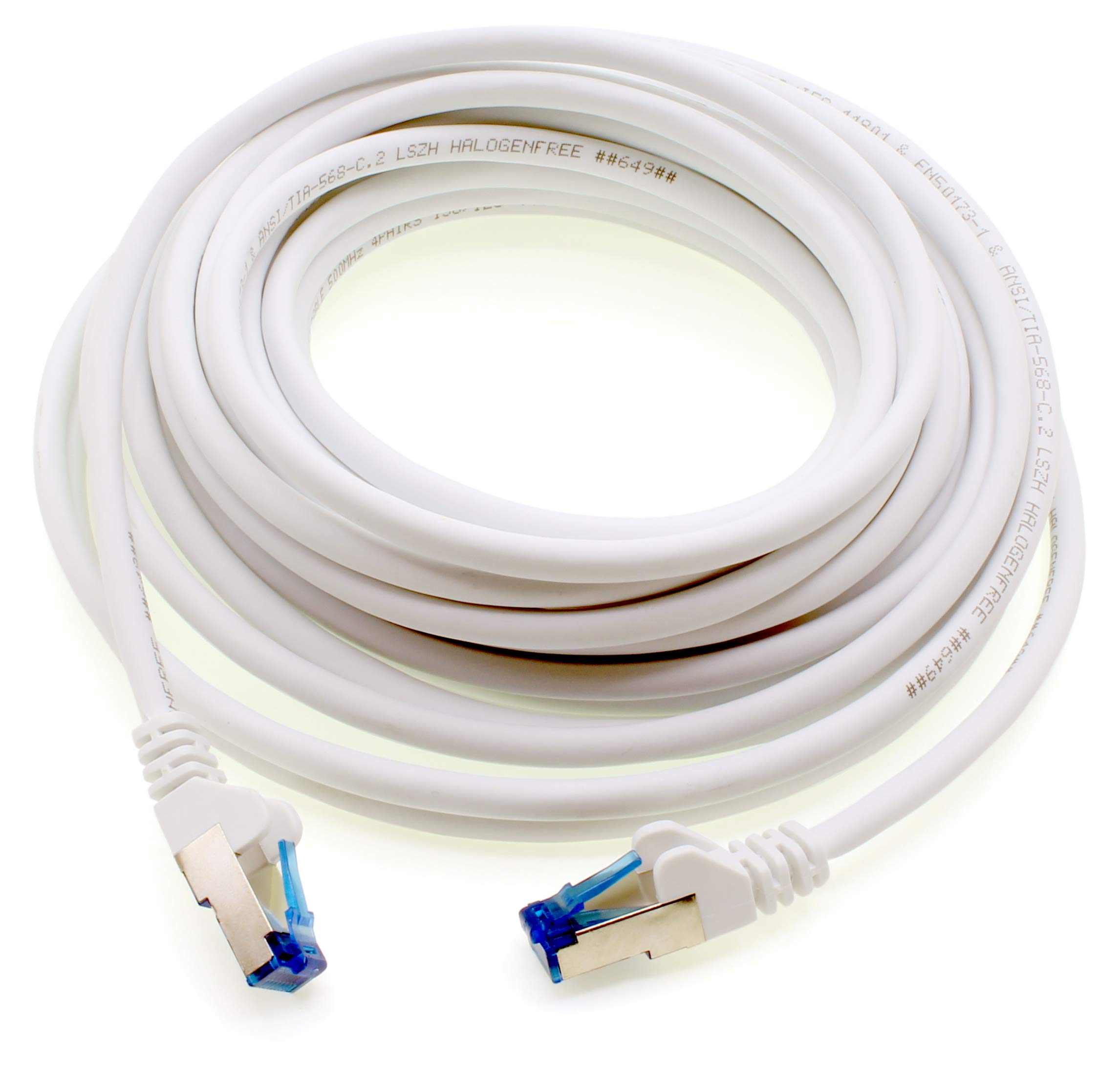 1aTTack.de 1,5m - bianco - 10 pezzi - Rete Cavi Cat6a | S-FTP | CAT 6a | doppia schermatura - certificato GHMT | PIMF | 500MHz | 10000 Mbit/s