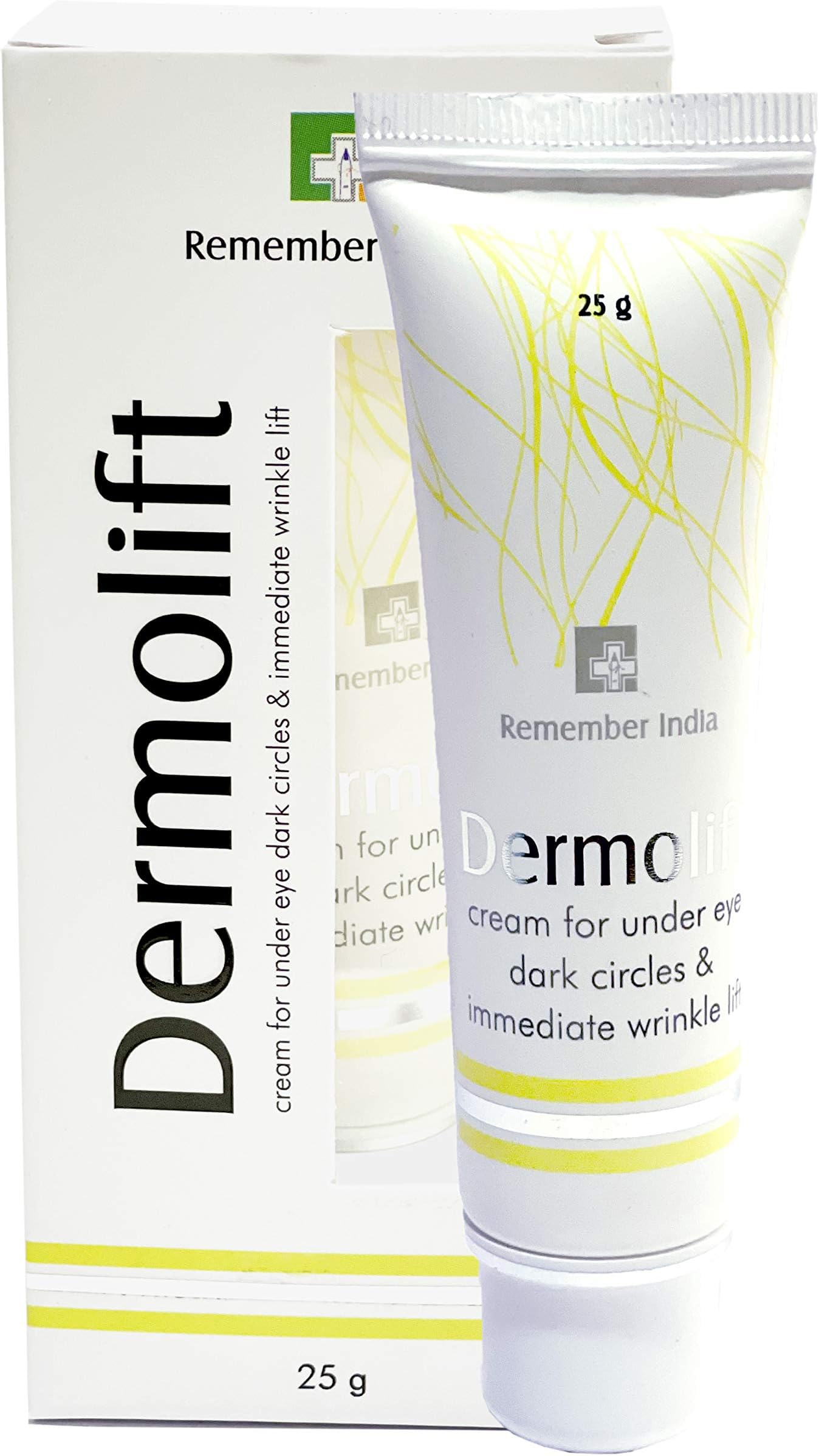 Remember India DERMOLIFT CREAM - FOR UNDER EYE DARK CIRCLES & IMMEDIATE WRINKLE LIFT 25 g SEAMLESS TUBE