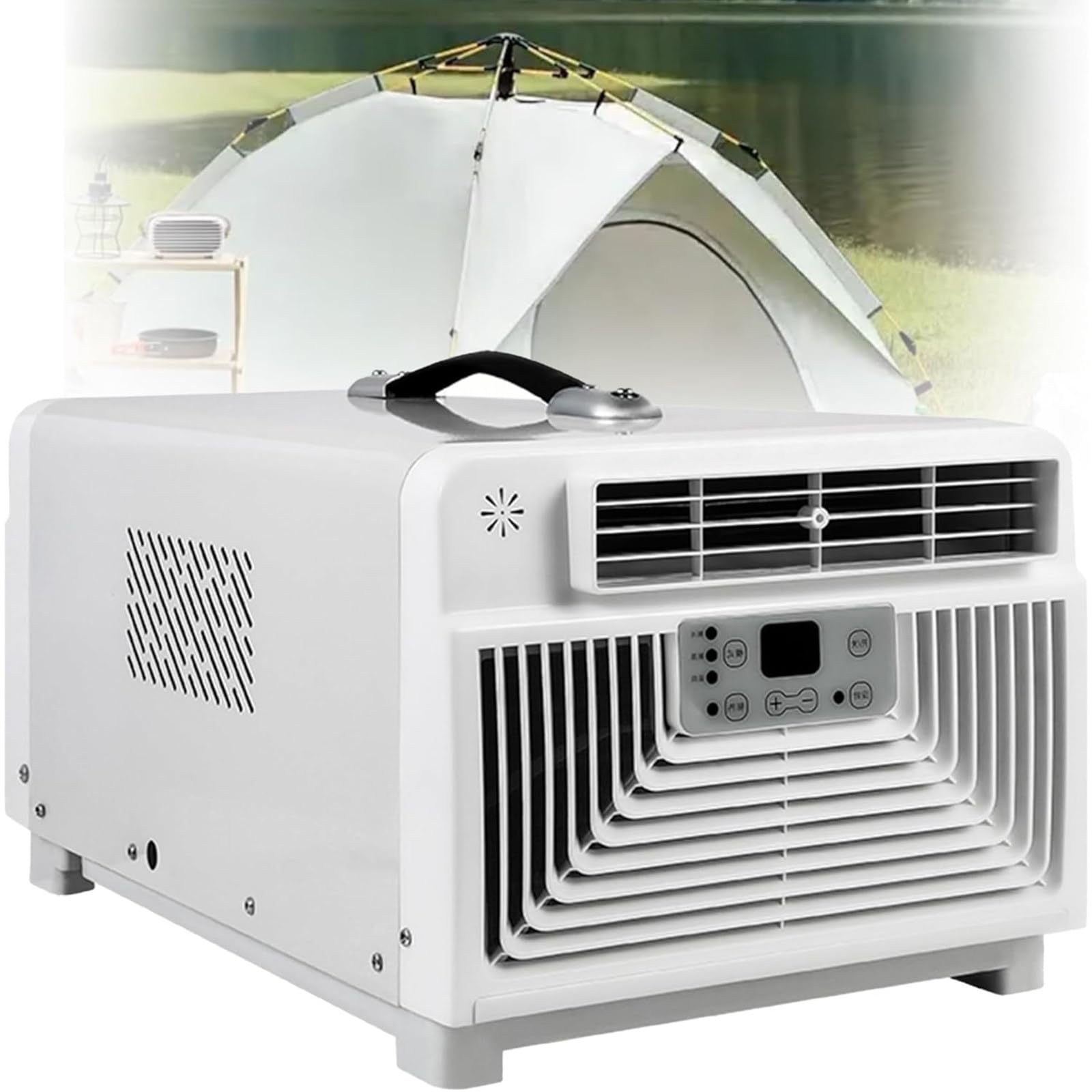 DDZJTPP Portable Camping Air Conditioner,Tent AC 3400 BTU Cooling,Quiet Air Conditioner with Dehumidifier & Fan,LED Display,Remote,12H Timer,Window Kit for Bedroom Office Dorm Cold+Heat