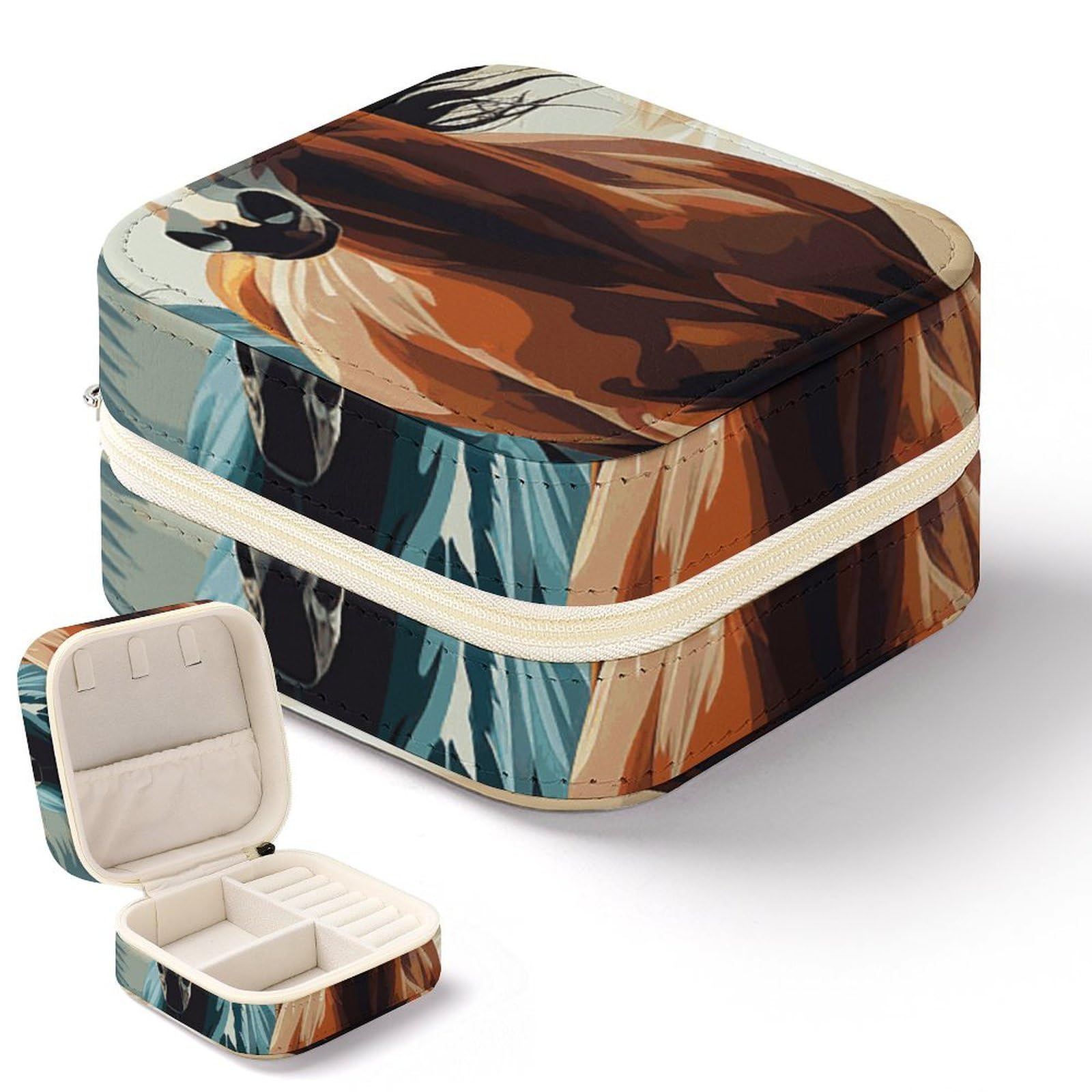 Boîte à bijoux chevaux, le cadeau portable parfait pour vos colliers