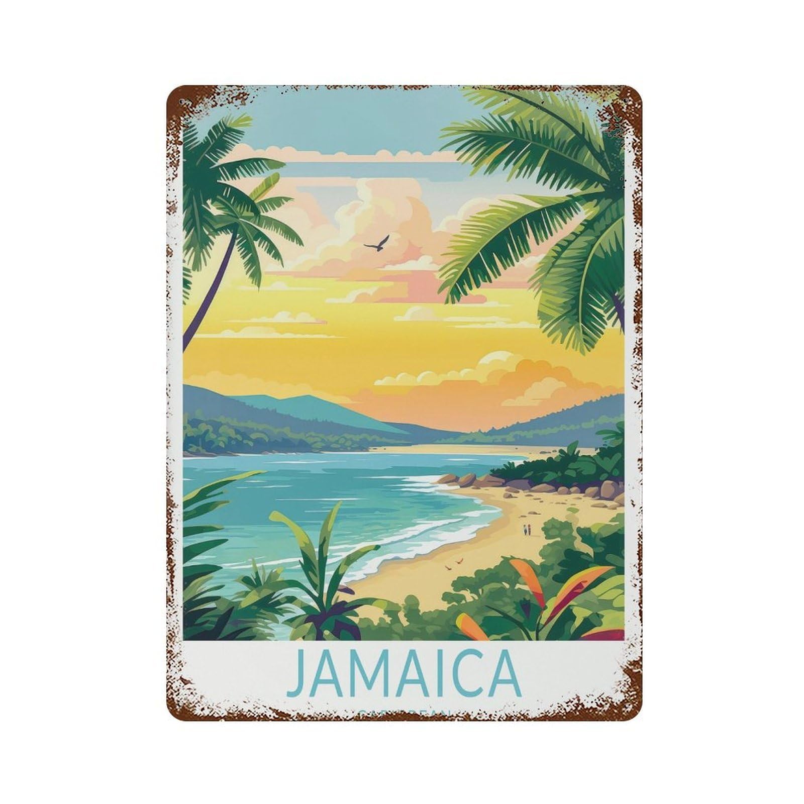 xiaoxiaoshen Jamaica Travel Caribbean Custom Personalized (2) Wall Decor Art Metal Tin Poster Modern Home Decor Art Home Bar Shop Decorations Vintage Sign 40x30cm