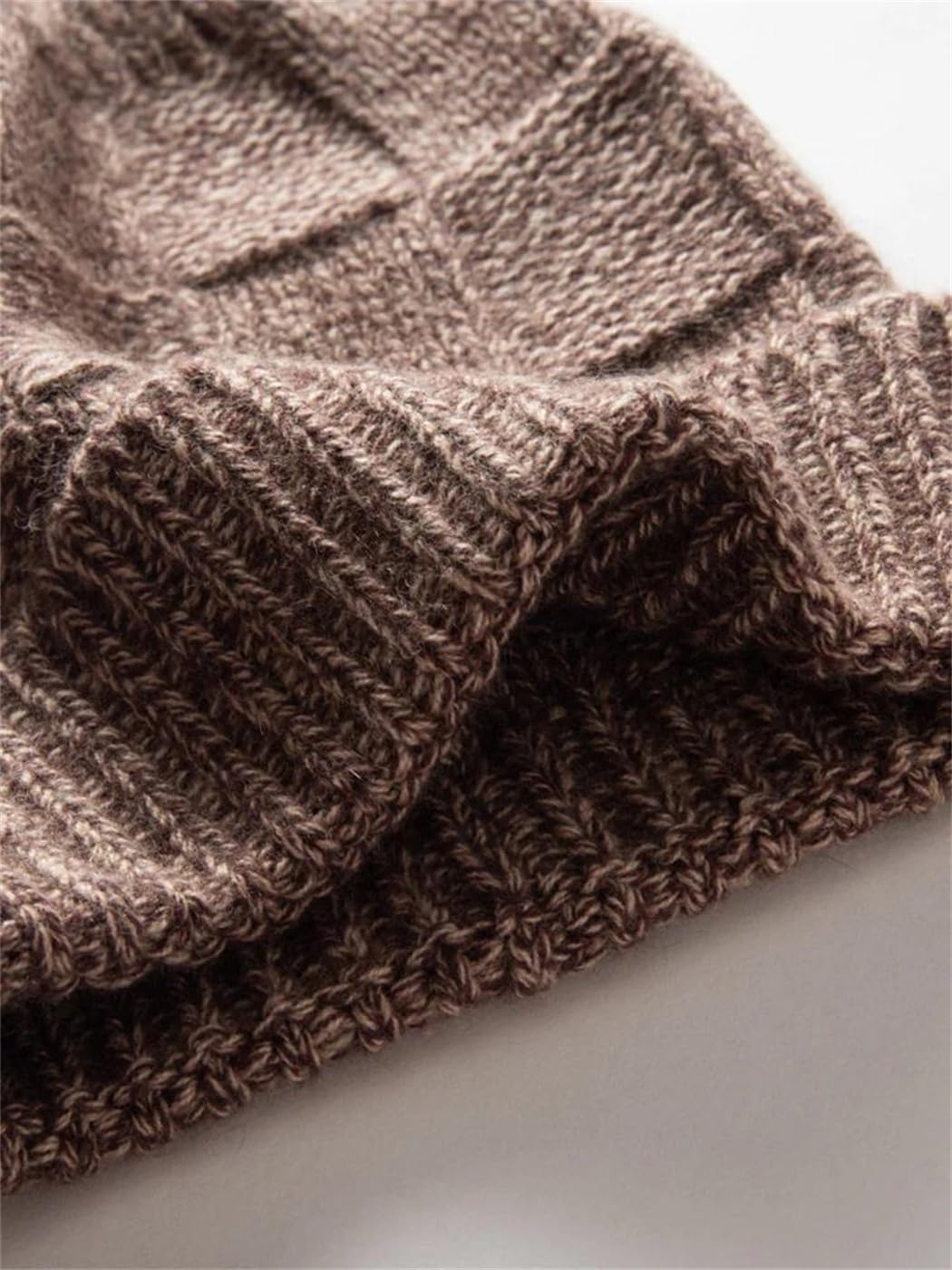 Gorro de Punto de Cachemira Grueso y Triple para Mujer, cálido Gorro de Ganchillo de Lana, Suave y súper Grueso, para Navidad en Invierno (Gris 9, Talla única)
