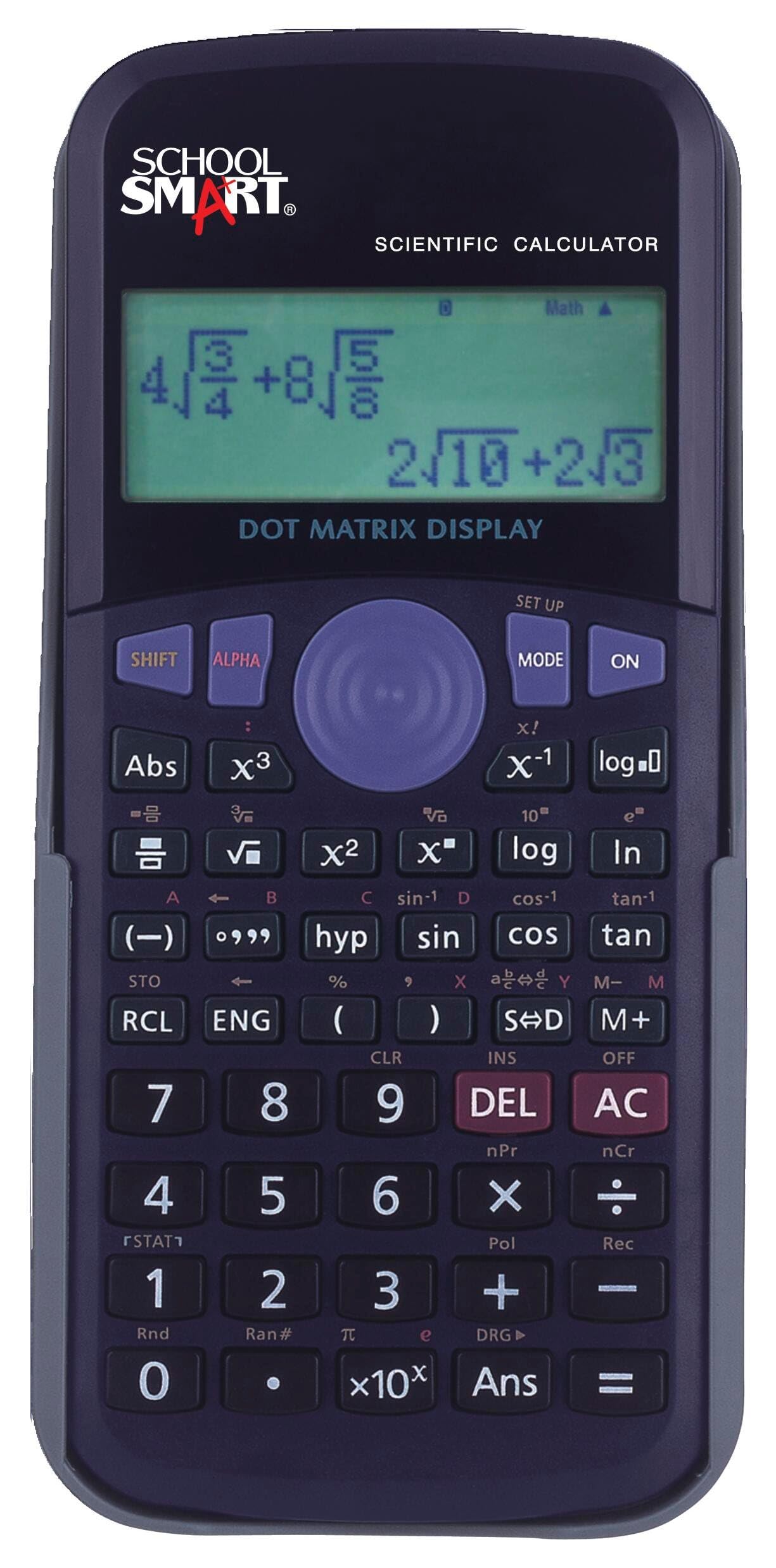 School Smart CS-209 Scientific Digit Calculator with Extra Large Digital Display, Black
