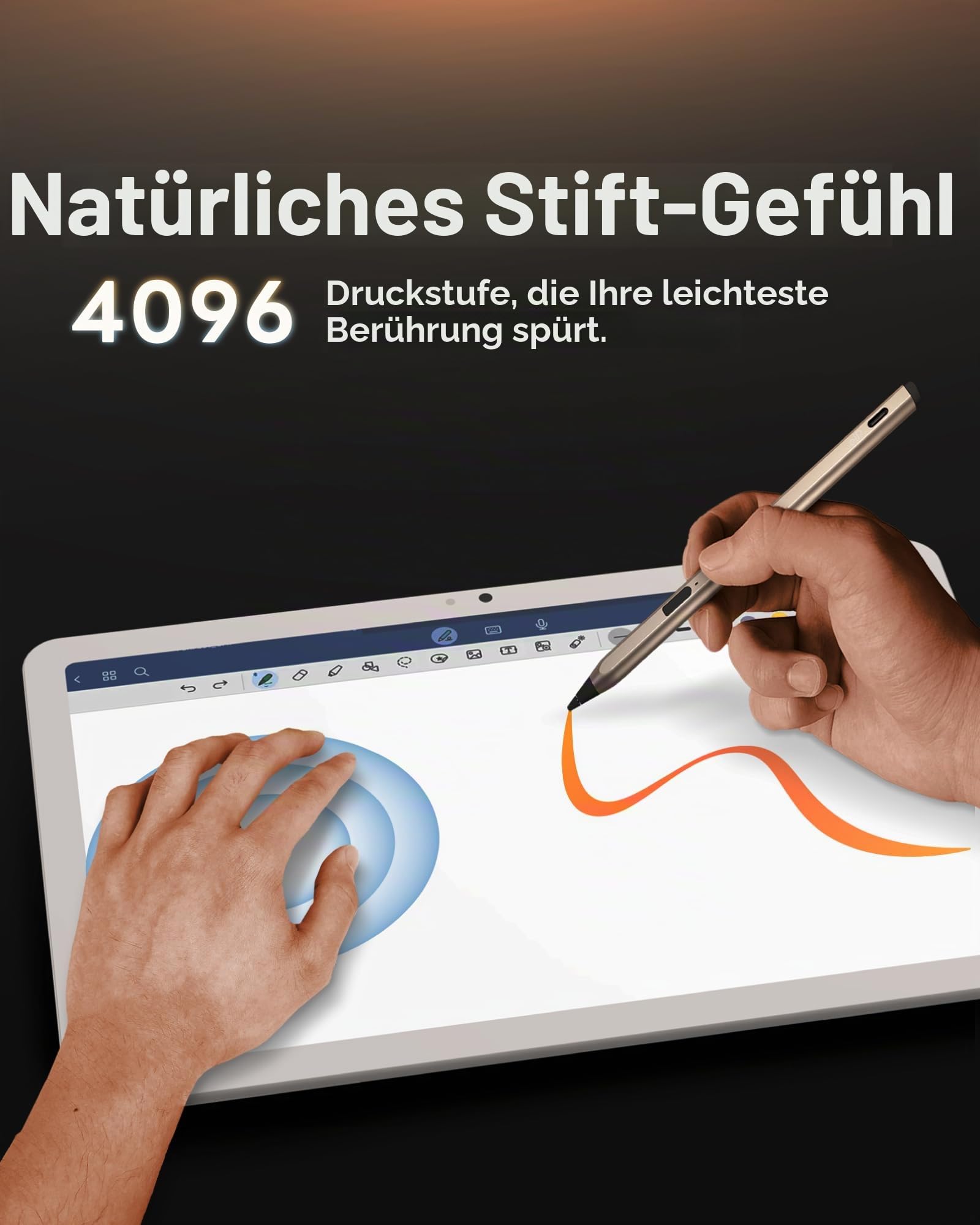 eiP USI2.0 Pro Stylus Pen für Chromebook, 4096 Druck, Palm Rejection Magnetisch, Unterstützt App Shortcuts, für Lenovo, ASUS, HP Chrome Geräte, Google Pixel Tablet & Amazon Fire Max 11
