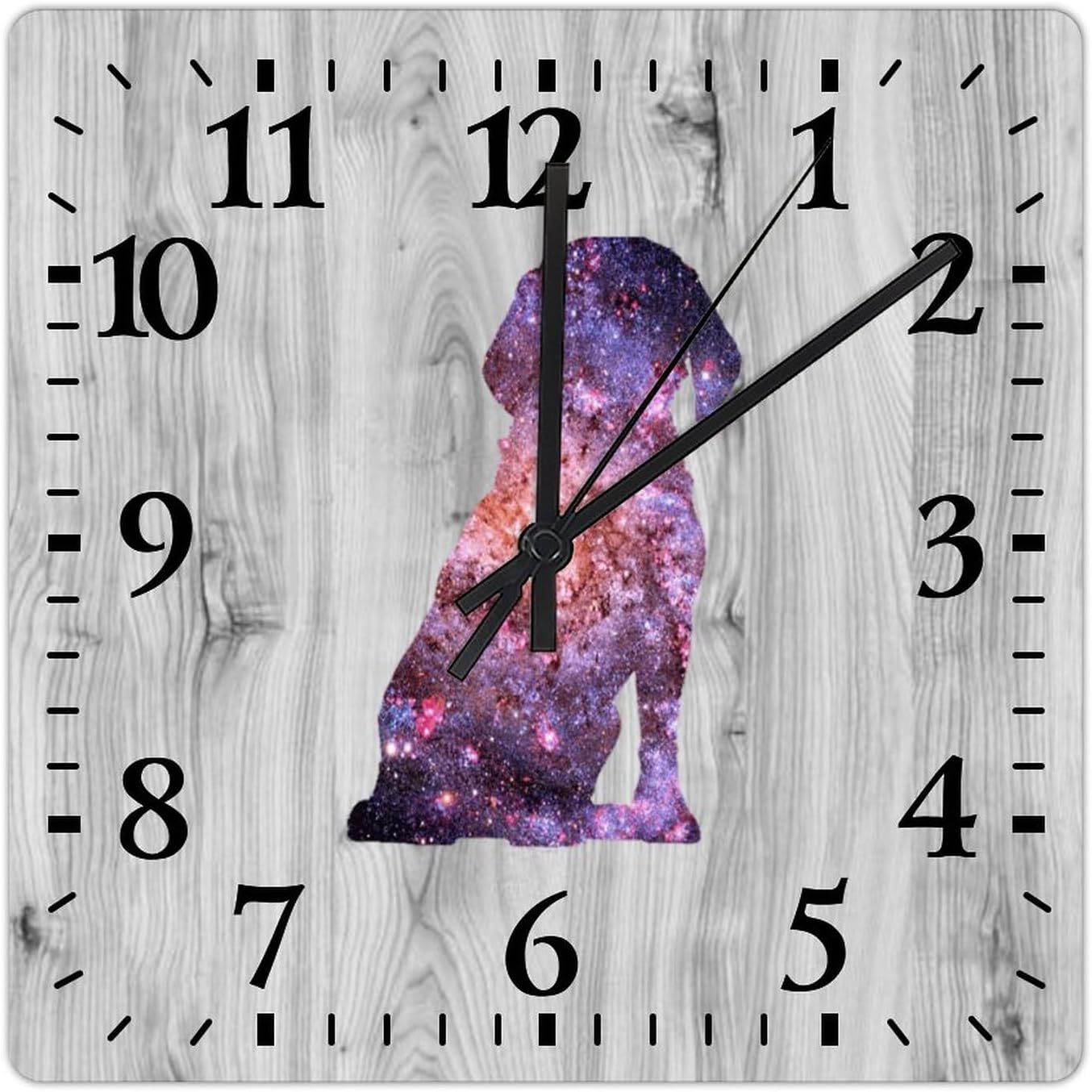 Dog Mom Gift Wall Clock Beagle Wooden Clock 15in Rustic Style Arts and Crafts No Ticking Sound Battery Operated Clock Decor for Shelf Half Bath Pub