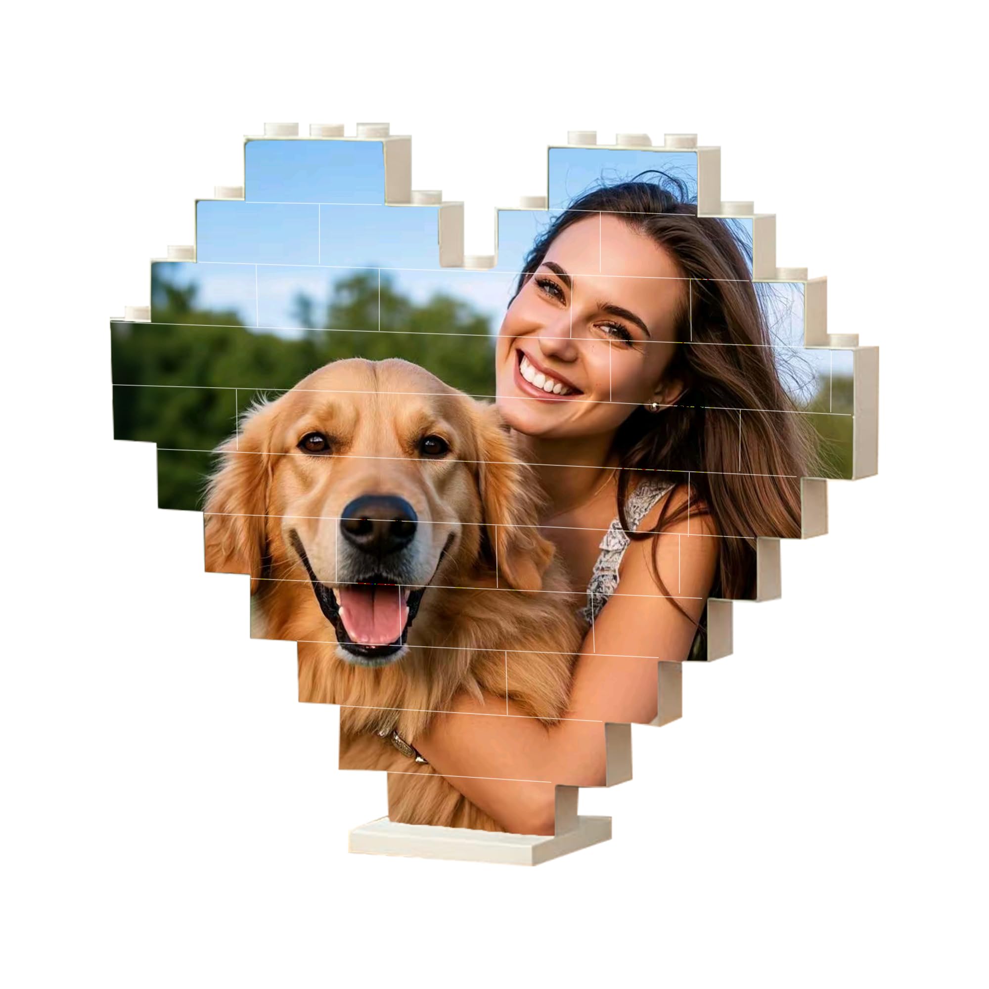 toyofmine Personalised Puzzle Building Block Puzzles Photo Block Jigsaw Puzzle Personalised Gifts for Couple Custom Photo Gifts for Valentines Day Christmas Birthday Anniversary Wedding