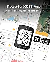 Vista 5 de XOSS G Gen2 GPS - Computadora inalámbrica para bicicleta con cubierta (negra), Bluetooth IPX7 impermeable, velocímetro de bicicleta recargable