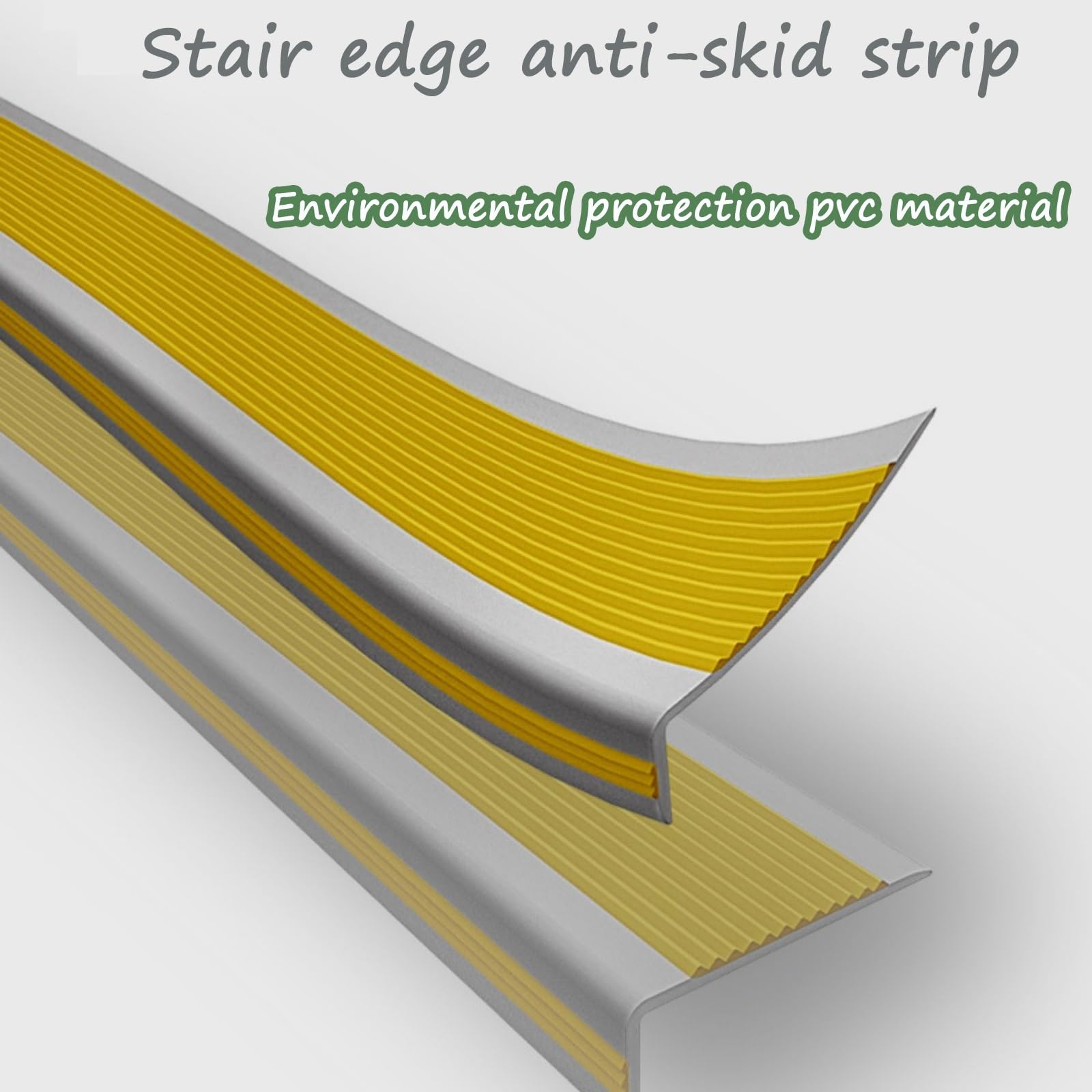 2m Tiras Antideslizantes para Peldaños, Material De Pvc Tira Antideslizante, Forma De L Tira Antideslizante De Borde Escalonado, Adhesivo Y Antideslizante, Apto para Guarderías, Hoteles ( Color : Gree