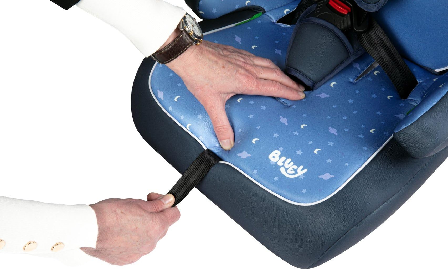 Siège d'auto pour enfant Tataway Bluey 76-150 i-Size R129, inclinable avec appui-tête réglable et ceintures à 5 points