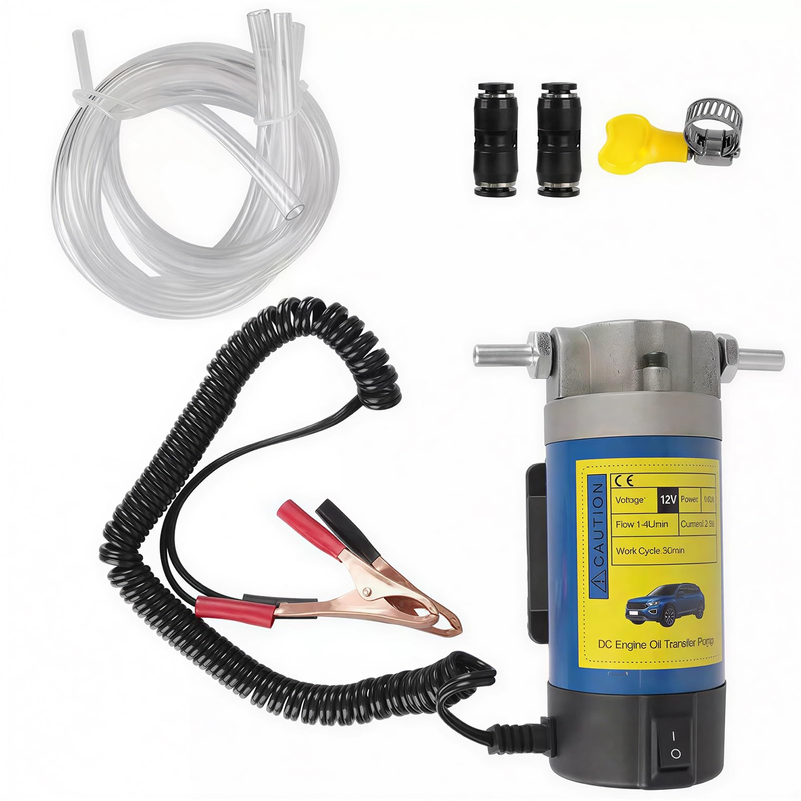 Pompa di aspirazione dell'olio, 12 V, 100 W, pompa di aspirazione elettrica diesel, pompa per cambio olio, 2 – 3 l/min, pompa diesel portatile, con 3 tubi, per auto, moto, barca, camion