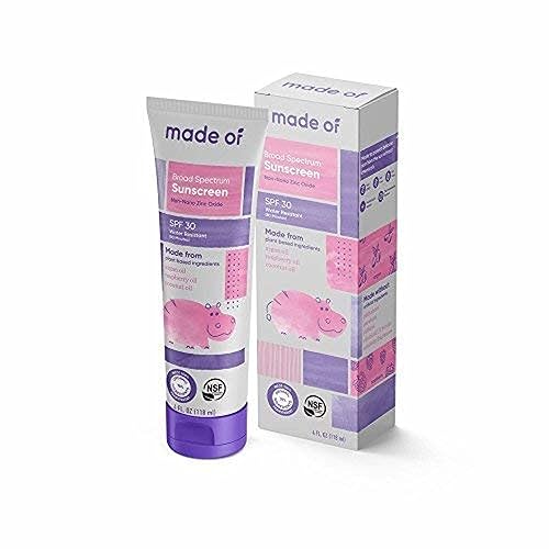 Protector solar orgánico para bebé SPF 30 amplio espectro por MADE OF EWG protector solar clasificado 1 NSF orgánico fabricado en Estados Unidos