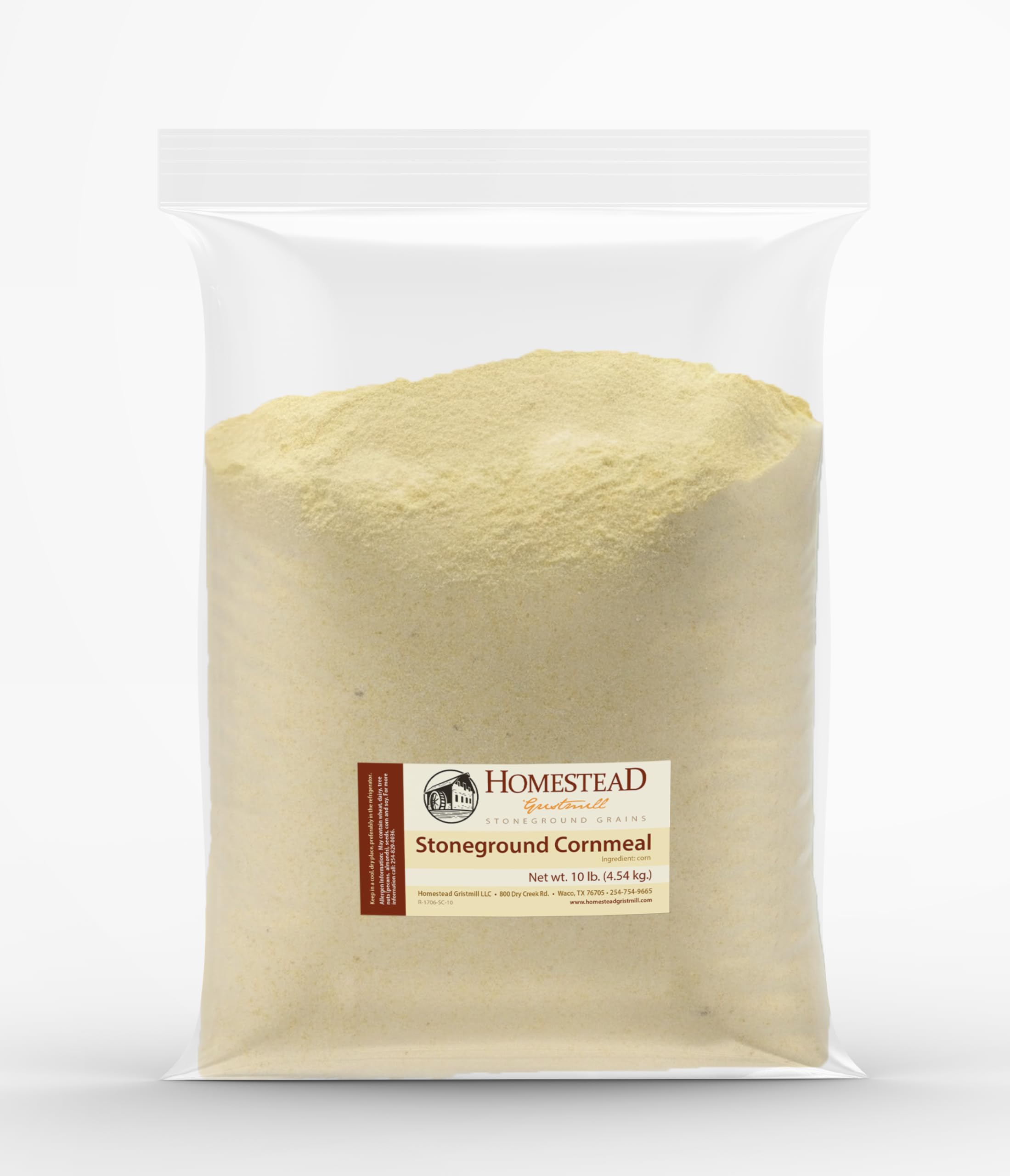 Homestead Gristmill Stone Ground Yellow Cornmeal - Non-GMO, Chemical-Free Finely Ground Corn Meal- Long Shelf Life - Made In The USA - 10 Pounds