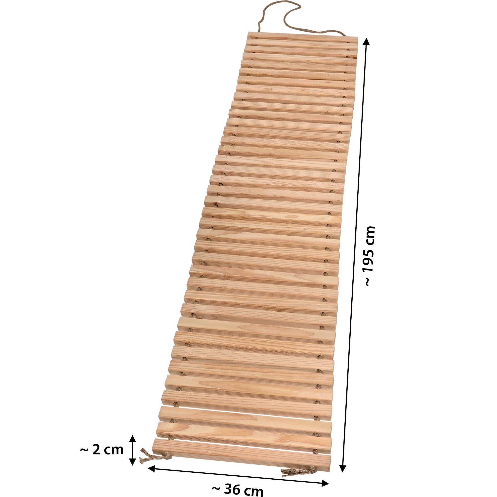 dobar® Green Label - Camino de jardín móvil de Madera de Abeto Abeto (Madera Maciza, con Asas de Yute)