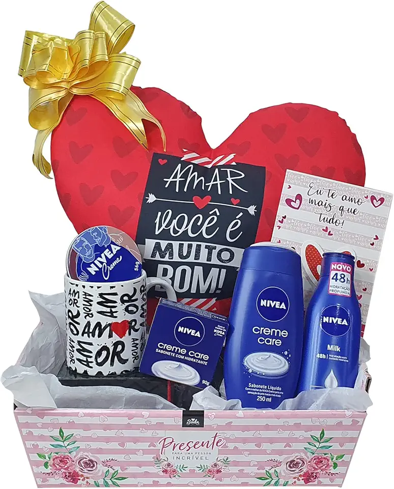 Kit Nivea para dia dos namorados Cesta de Presente para Namorada Presente de Dia dos Namorados
