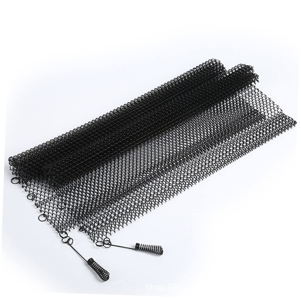 Rideaux en Maille pour Cheminée, 2 Panneaux Noirs en Fer