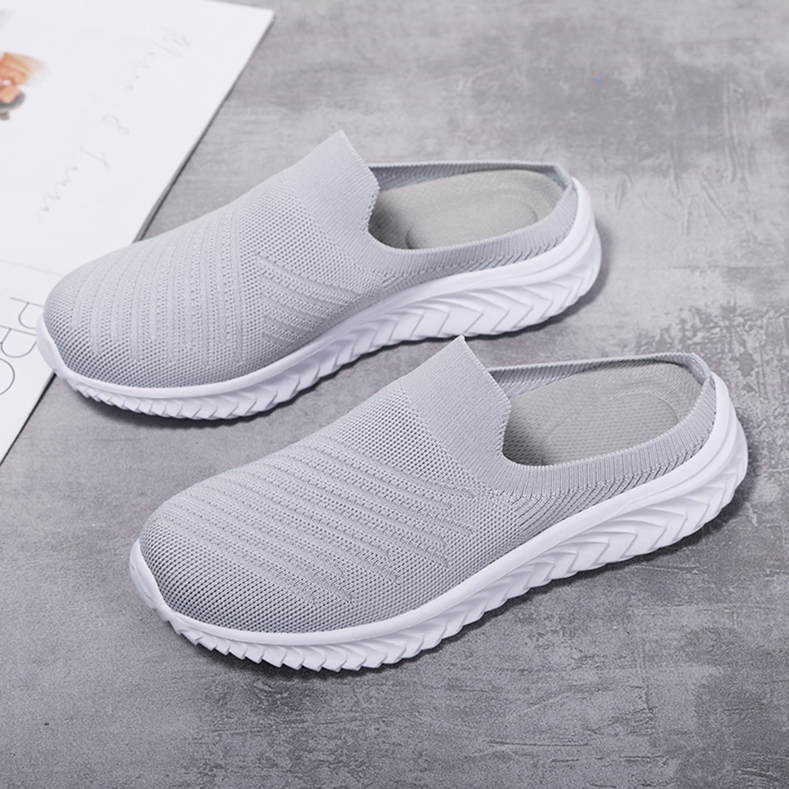 Generisch Zoccoli da donna chiusi, estivi, con plantare, slip-on | Pantofole ortopediche, traspiranti, comode, per esterni, leggere, da giardino, extra larghe sul retro