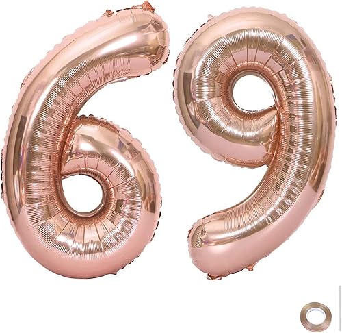 Globos grandes de 40 pulgadas con el número 69, globos de helio de aluminio gigantes para bodas, fiestas de cumpleaños, festivales, suministros de
