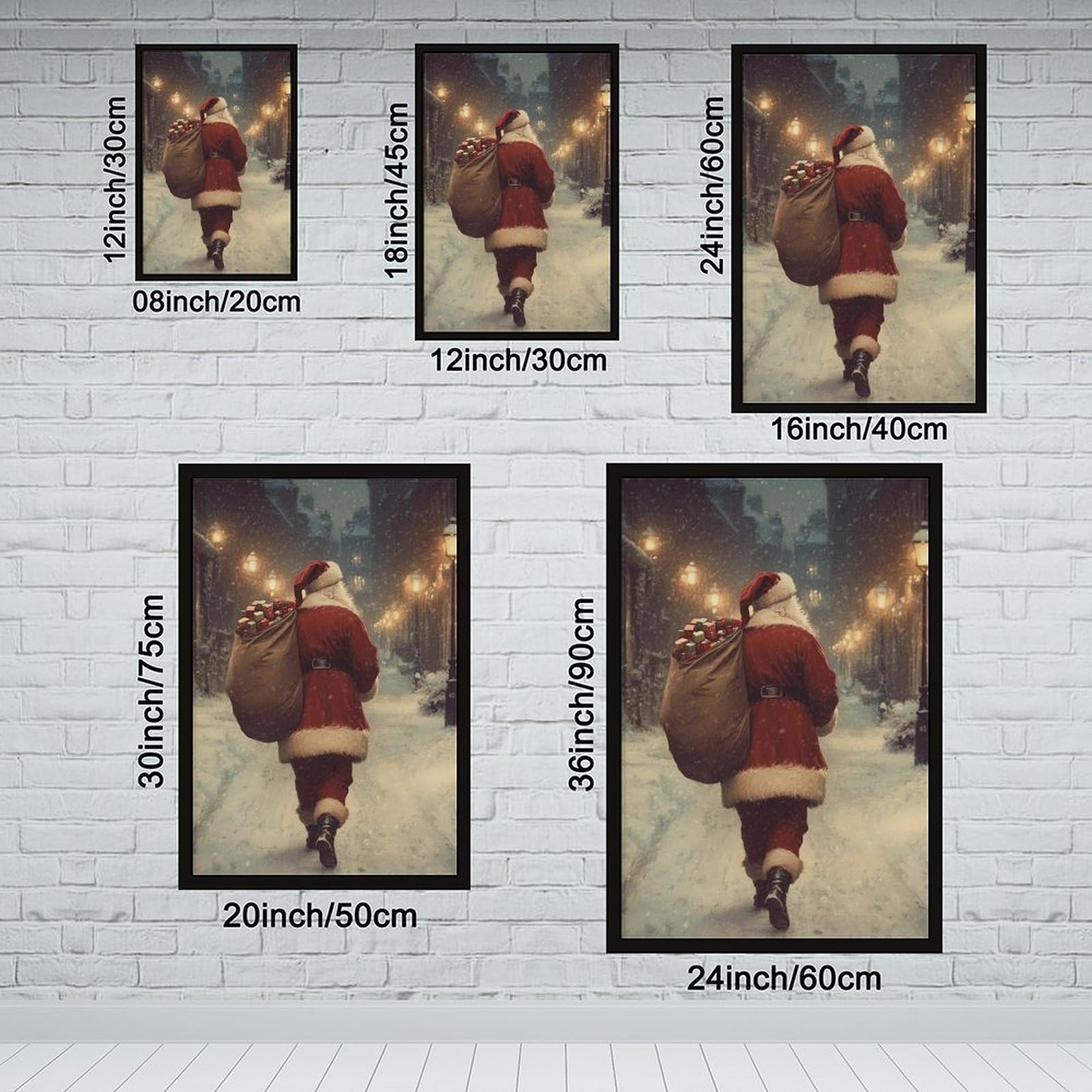 Leinwandposter "Santa Claus Is Coming To Town", Vintage-Weihnachts-Kunst, Wandkunst, Dekor, Bild, Gemälde für Wohnzimmer, Schlafzimmer, Dekoration, 50,8 x 76,2 cm (L x B)