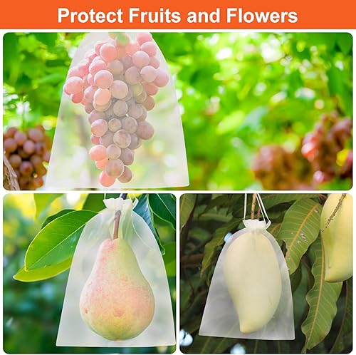 Miniatura 5 de SumDirect Bolsas de regalo grandes de organza  100 bolsas de malla grandes de 8 x 12 pulgadas, bolsas de organza de Navidad con cordón