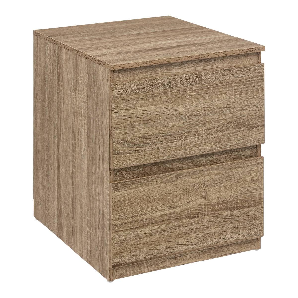 Commode 2 tiroirs dolo Effet Bois Naturel pour optimiser les petits espaces