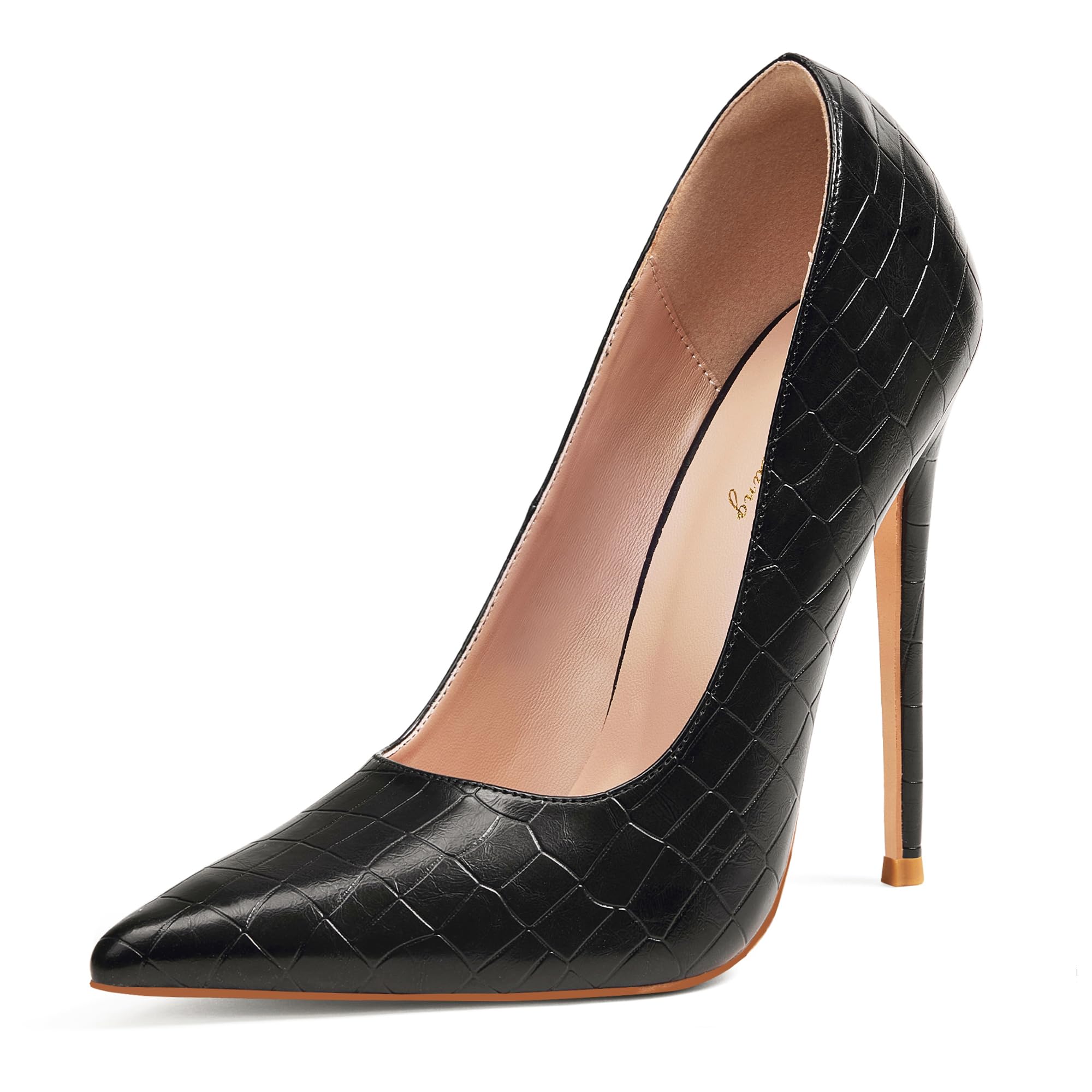 Elisabet Tang Women Pumps, Pointed Toe High Heel 4.7 inch/12cm Party Stiletto Heels Shoes Matte