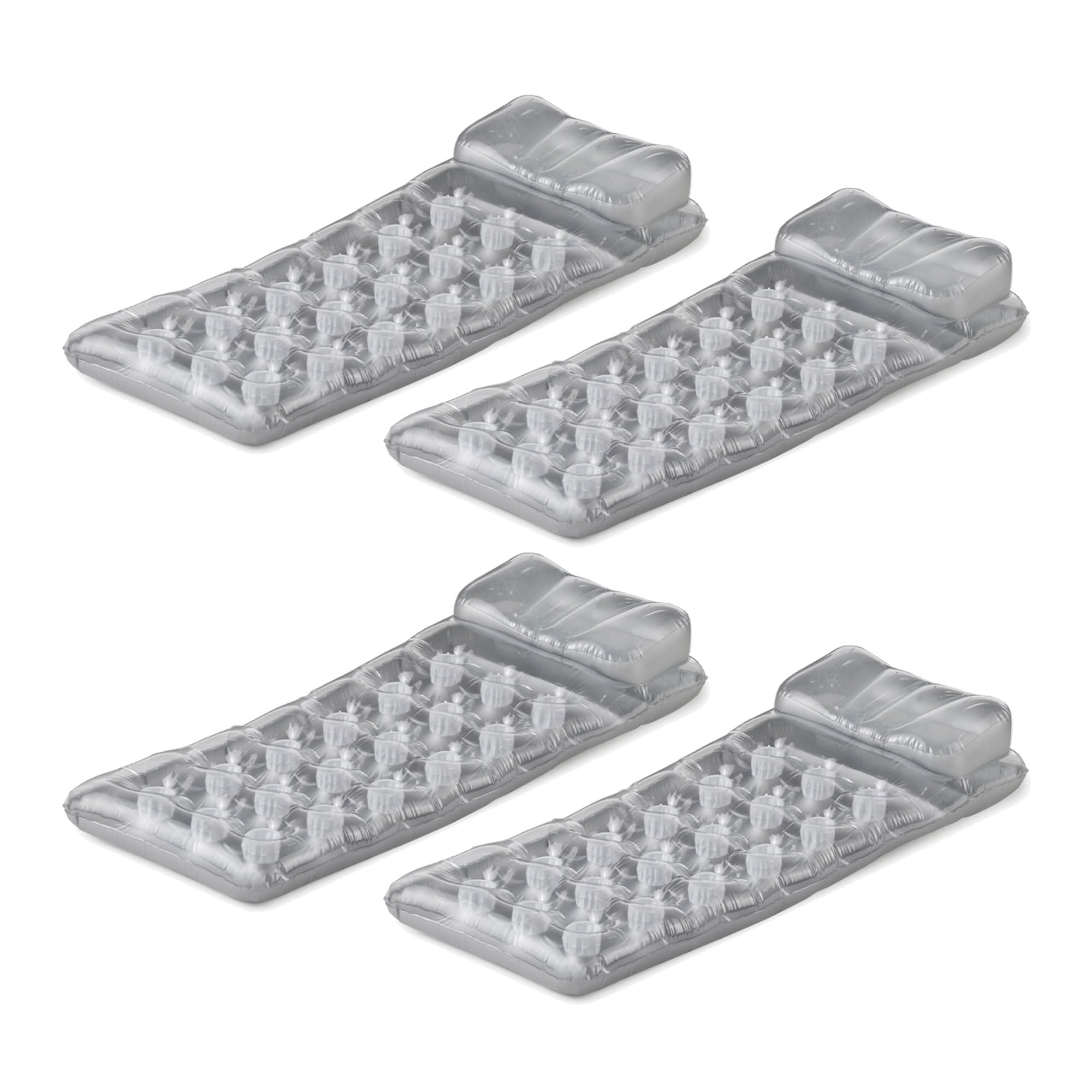 Intex 18-Pocket Mattress Suntanner Pool Lounger w/Headrest (4 Pack) | 58894EP