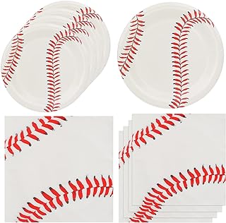 40PCS Baseball party decorations,Baseball plates,Baseball napkins for Baseball birthday party supplies Baseball Fans Boys Baby Shower(2-Baseball)