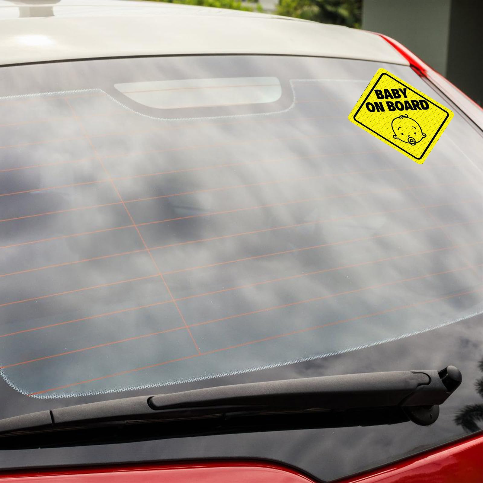 Segnali di avvertimento per auto con scritta Baby on Board, 2 pezzi, segnale di sicurezza per auto con scritta Baby on Board, adesivo durevole e visibile, per finestrino dell'auto, paraurti, 12,5