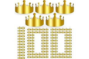 Crtiin 100 Pieces Paper Crowns: The Golden Headwear for Majestic Celebrations