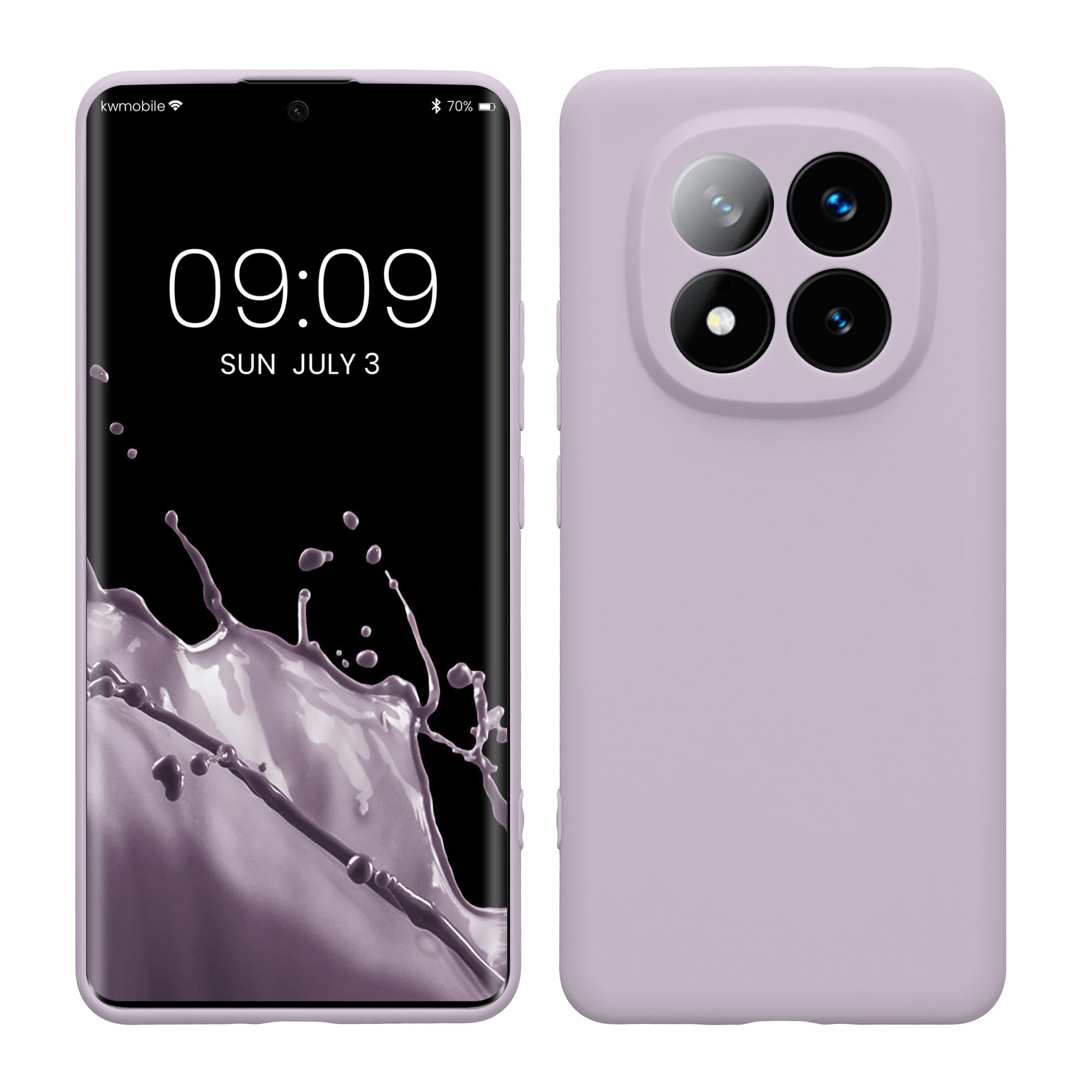 kwmobile Carcasa Compatible con Xiaomi Redmi Note 14 Pro 5G / Poco X7 Funda - Funda Ultrafina de TPU con Bordes elevados - Lavanda Metalizado — view 242