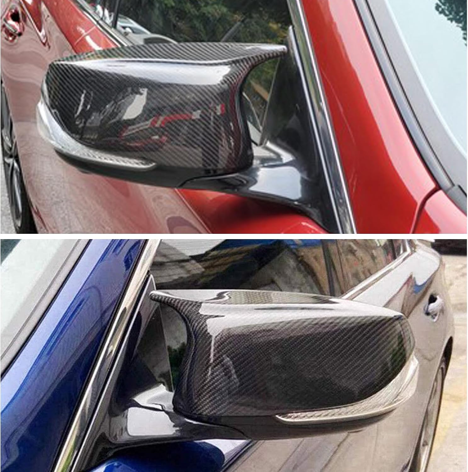 Q50 Carbon Fiber Mirror Cover Caps for Infiniti Q50 2014-2020 Q60 Q70 QX30 QX50 2015-2020 Car Rearview Side Review Mirror Cover Cap Case Replacement Style 1Pair