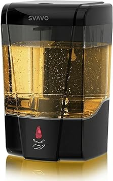 SVAVO Automatic Soap Dispenser Type-C Rechargeable - Wall Mount Hand Soap Dispenser for Restaurant, Kitchen & Bathroom, Electric Soap Pump for Office, 21 fl.oz for Liquid Soap, Black