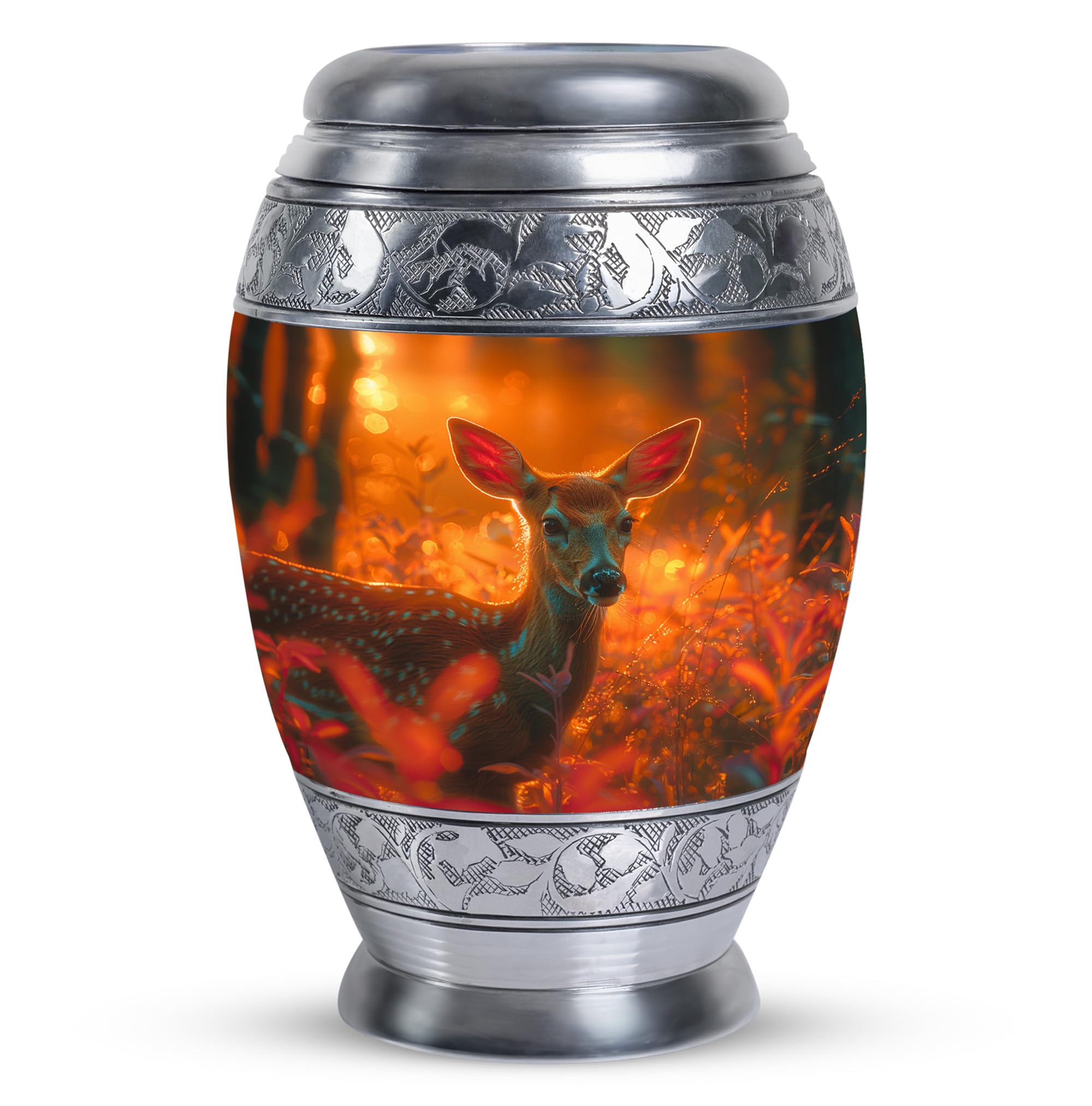 YATHABHISA Urn for Ashes, Keepsake Urns, Urns for Human Ashes Adult Mall & Female, Funeral Urns Small, Mini Keepsake Funeral Urn 3''_Orange | Deer Urn | Small urn for Ashes for Women/Men