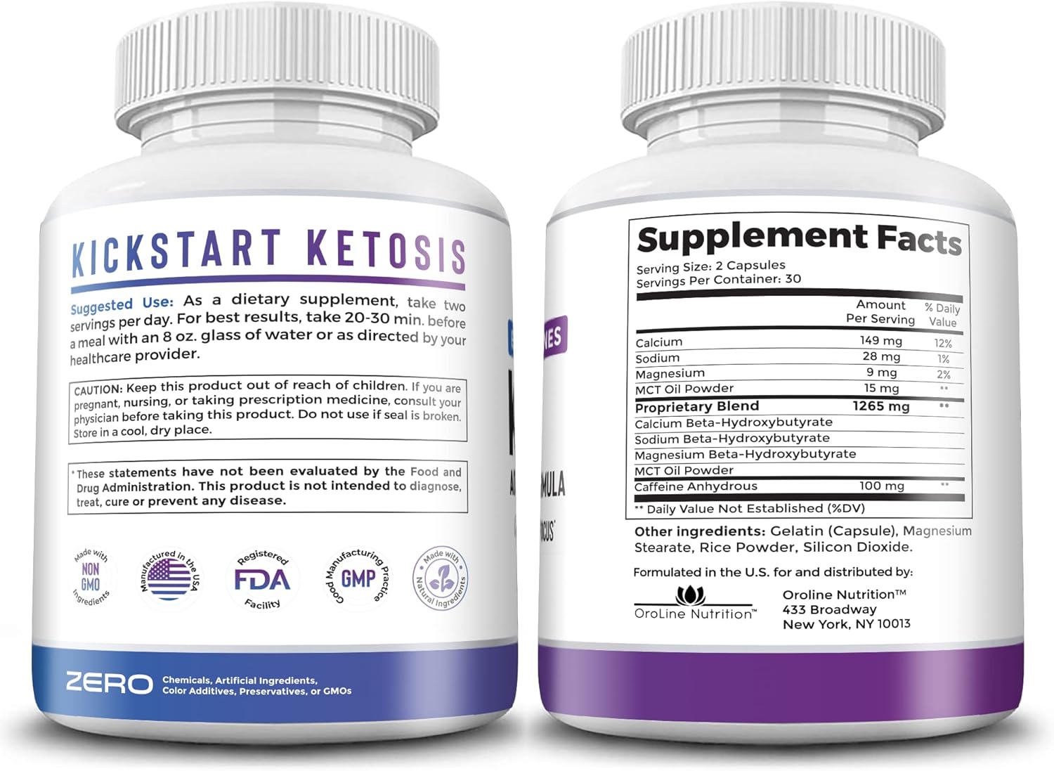 قرص کتو - [2 بسته | 120 کپسول] قرص‌های رژیم‌سوختگی پیشرفته کتو - تقویت حداکثر قدرت