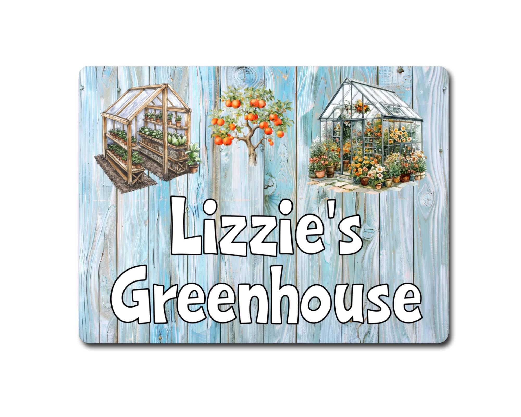 Decalarama Personalised Allotment Metal Sign Gift – Any Name Greenhouse - Family Fun Home Garden Novelty Aluminium Present
