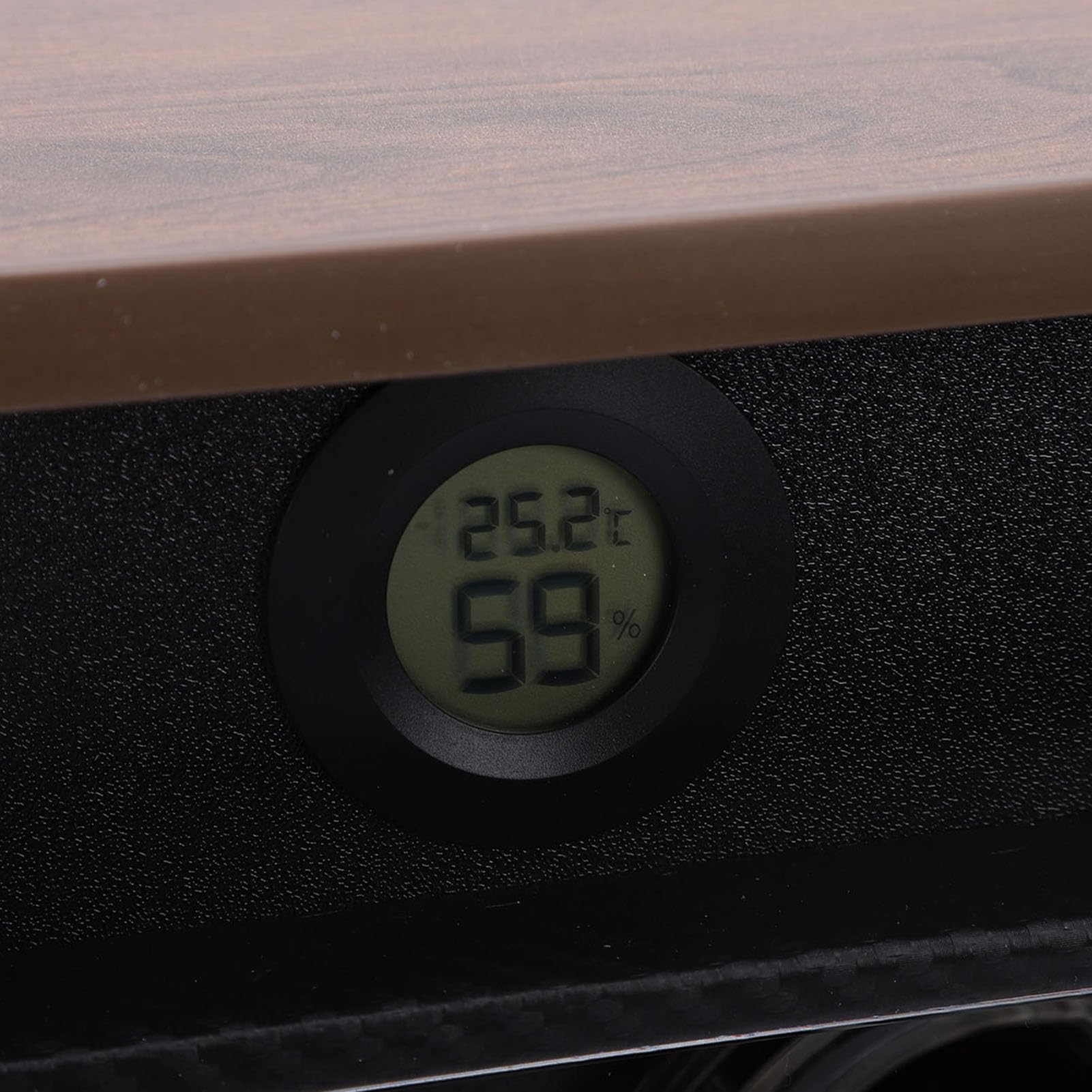 FILFEEL Drewniany Nakręcacz do Zegarków – Automatyczny Nakręcacz do Zegarków na 4 Miejsca, z Wyświetlaczem Temperatury i Wilgotności, Wyjątkowo Cichy 10dB, Oświetlenie Otoczenia LED, Konstrukcja