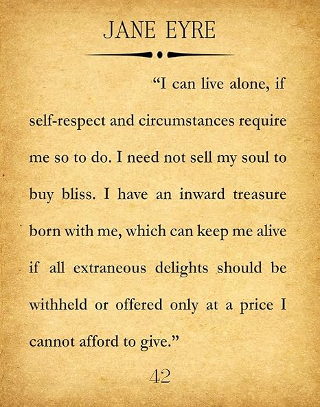 Jane Eyre Quotes About Love Amazon.com: Jane Eyre Quote Jane Eyre Large Book Quote Wall Art Charlotte  Brontë Quote (16 X 20, White): Posters & Prints