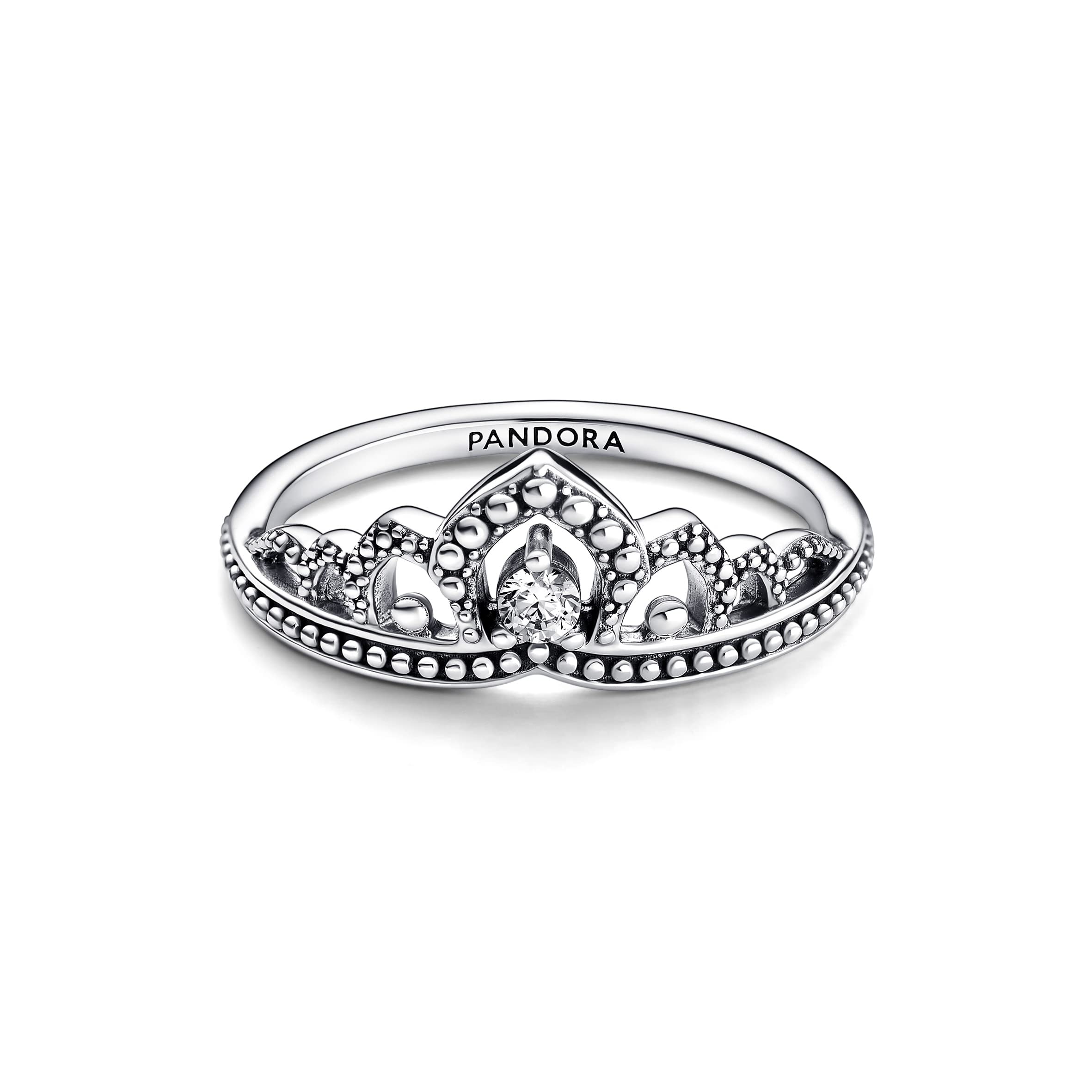 PANDORA Moments - Anello regale Tiara con sfere, in argento sterling con pietre di zirconia cubica incolori