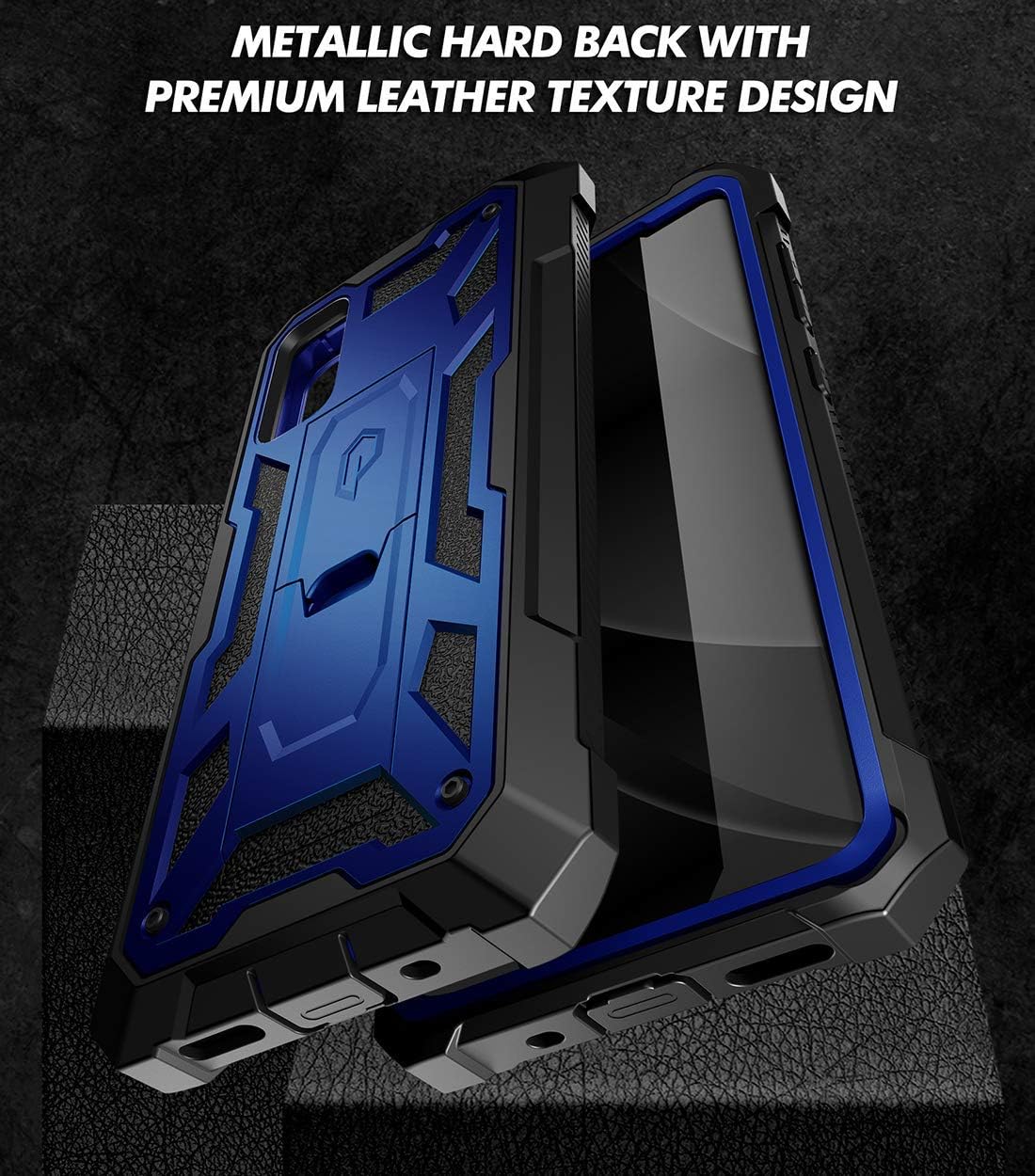 Holiday Deals 🛒 Poetic Spartan Series Designed for Samsung Galaxy S20 Case, Full-Body Rugged Dual-Layer Metallic Color Accent Premium Leather Texture Shockproof Protective Cover with Kickstand, Metallic Green