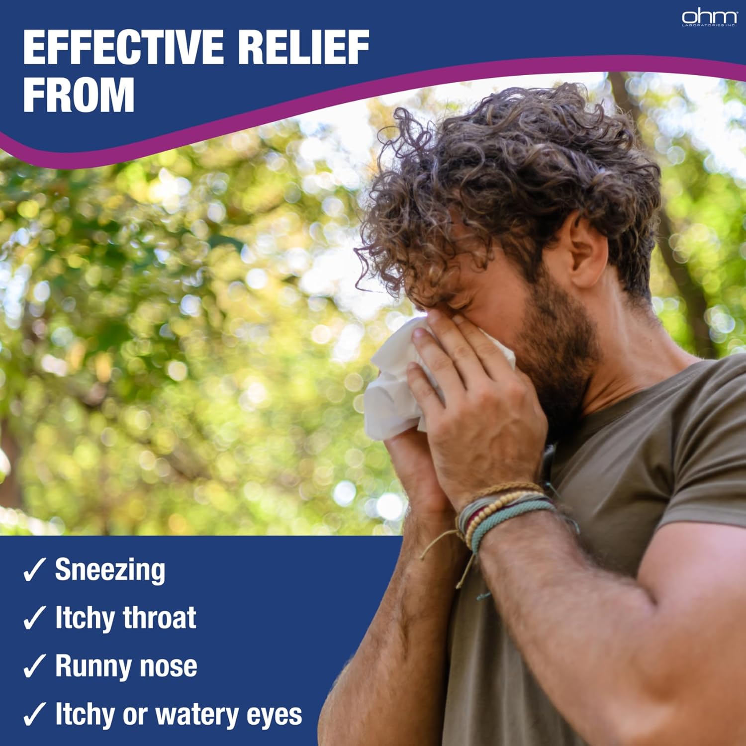 Ohm Allergy Medicine, Fexofenadine 180mg 24-Hour Non-Drowsy Antihistamine Tablets for Indoor & Outdoor Allergy Relief, Runny Nose, Sneezing, Itchy Nose or Throat, Watery Eyes - 150 Ct (2 Pack)