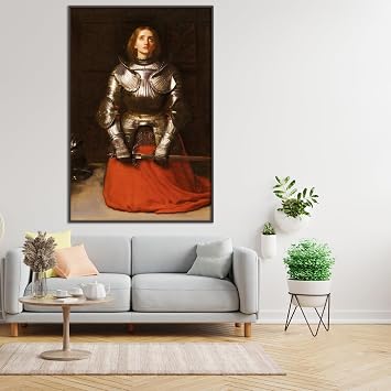OKRA John Everett Millay Canvas Wall Art Joan of Arc Vintage Portrait Poster Master Painting Print Historical Cultural Illustration Suitable for Home Classroom Wall Decor Unframed(12x18in/30x45cm)