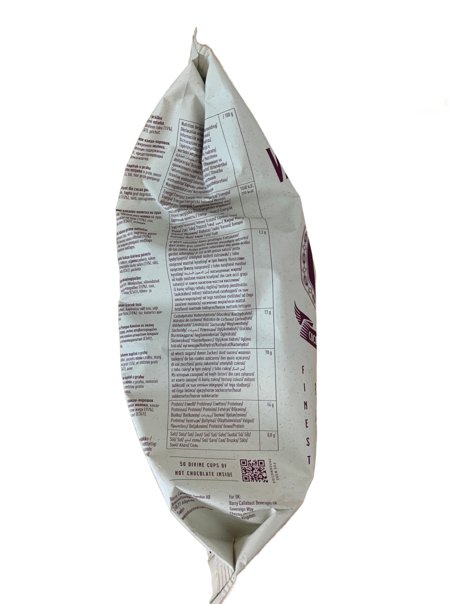Poudre de Chocolat Van Houten H1-15% Cacao, Boisson Chocolatée Instantanée, Paquet de 1kg
