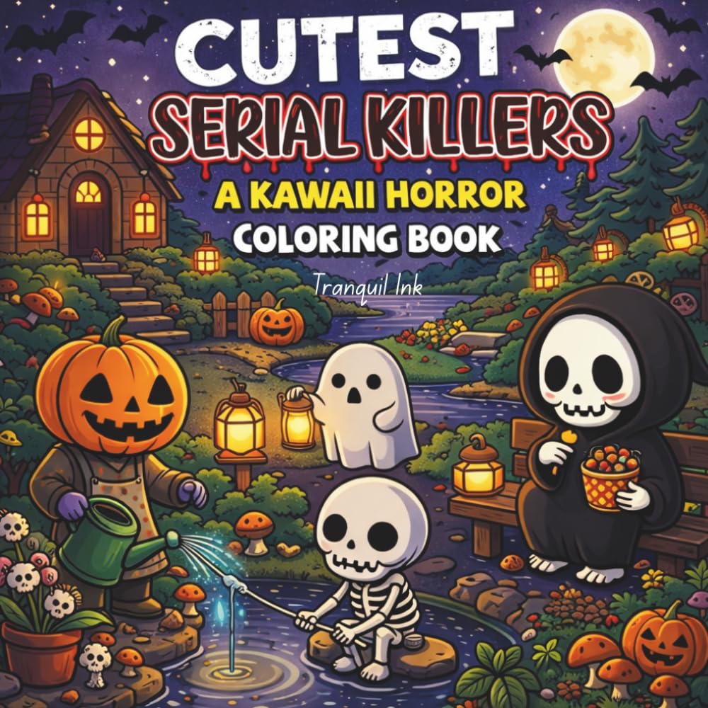 Cutest serial killer Coloring Book: Kawaii Serial Killer Inspired Art | Spooky, Gothic & Dark Humor Coloring Pages for Stress Relief