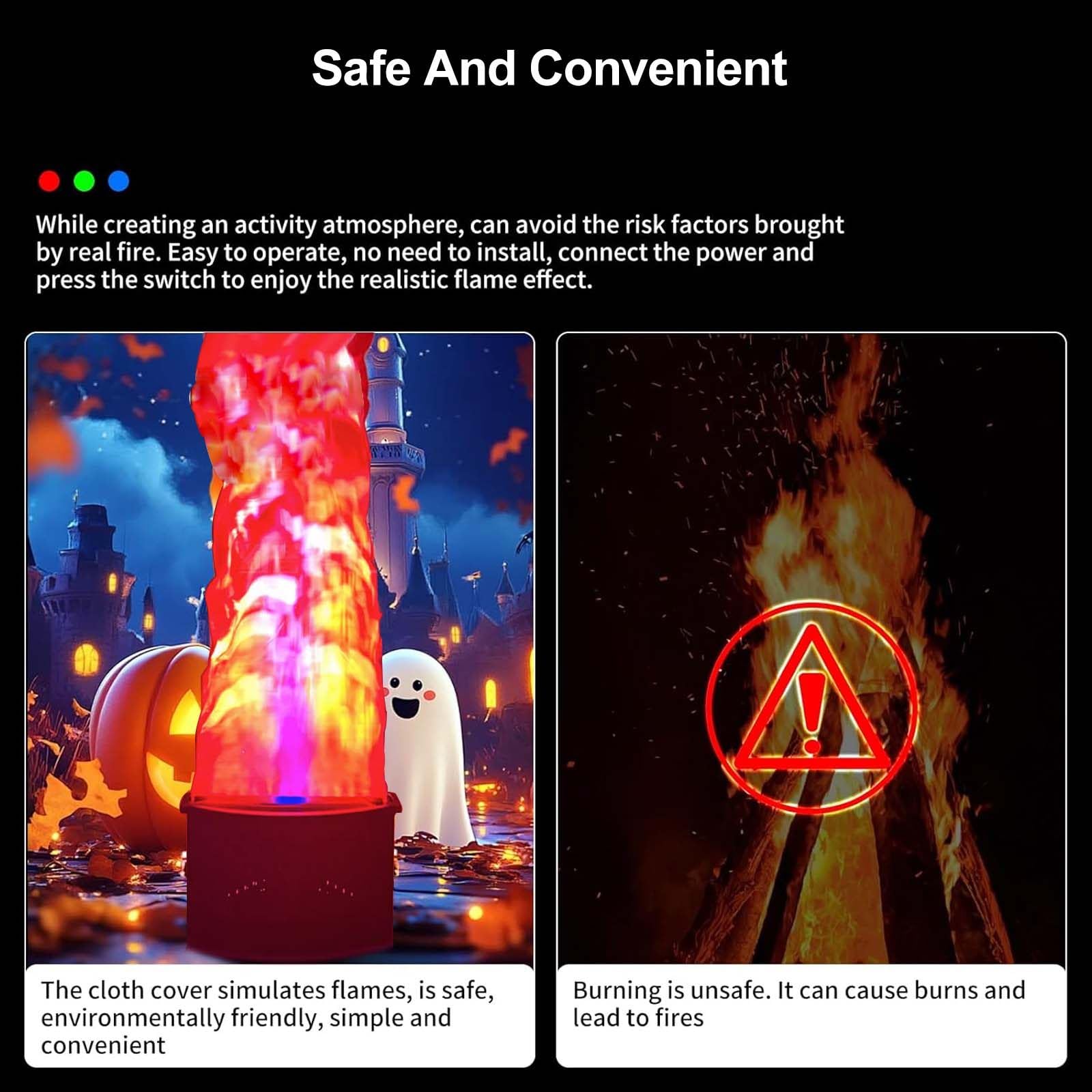 3D-Feuerflammenlicht, Lagerfeuer, 1,52 M GroßE, Tragbare Feuer-AtmosphäRenlampe Mit 36 ​​Led-Leuchten/Fernbedienung, FüR BüHne, Dj, Party, Nachtclub, Besondere Feiertage, Camping Im Freien 1.8m
