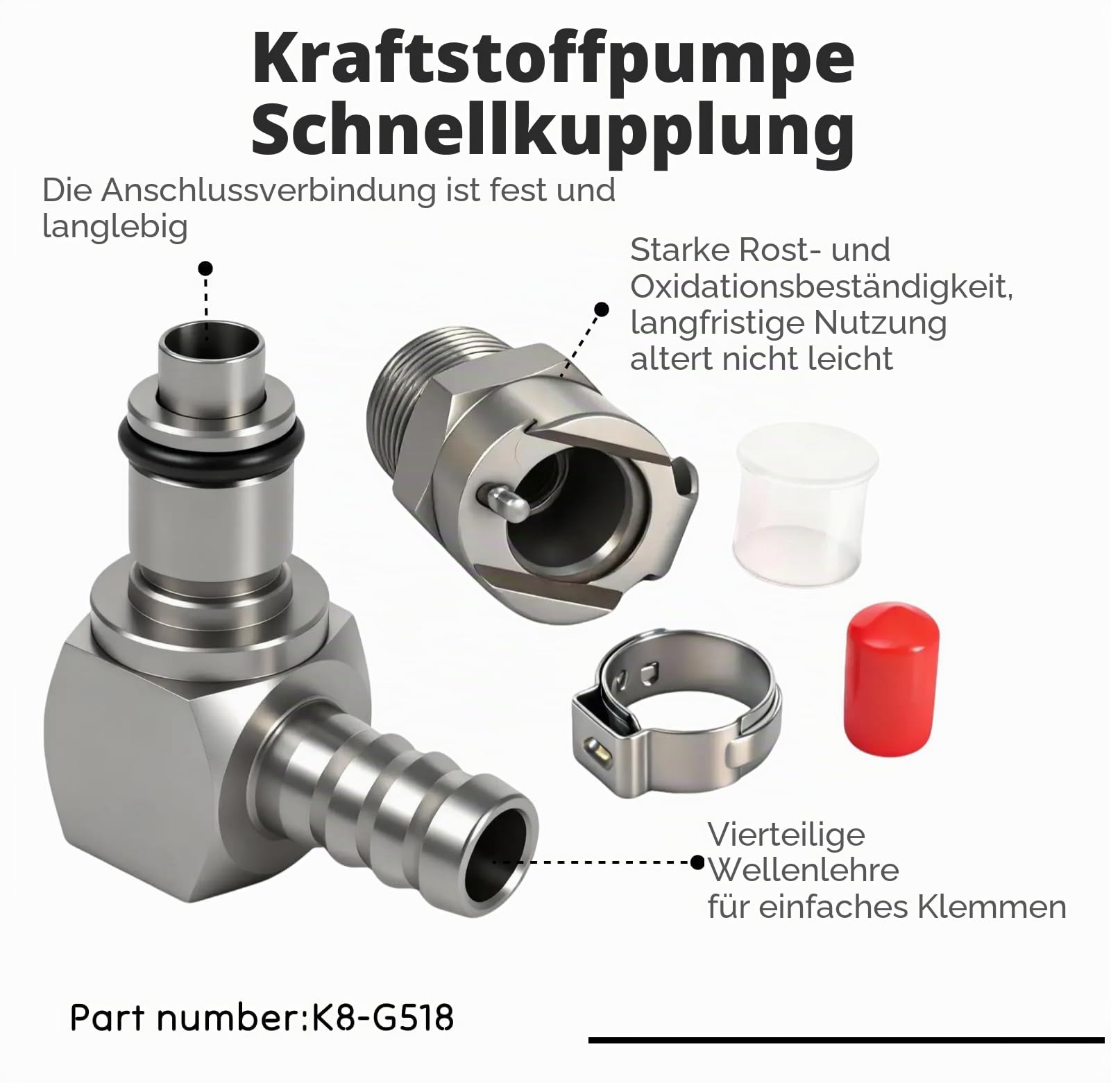 3pcs Reparatursatz Kraftstoffpumpe kraftstoffpumpe schnellkupplung messing ersatz für R1200GS R1200R R 1200 RT K1200R K1200S K1200GT, Kraftstoffpumpe Reparatur Pumpe Kupplung