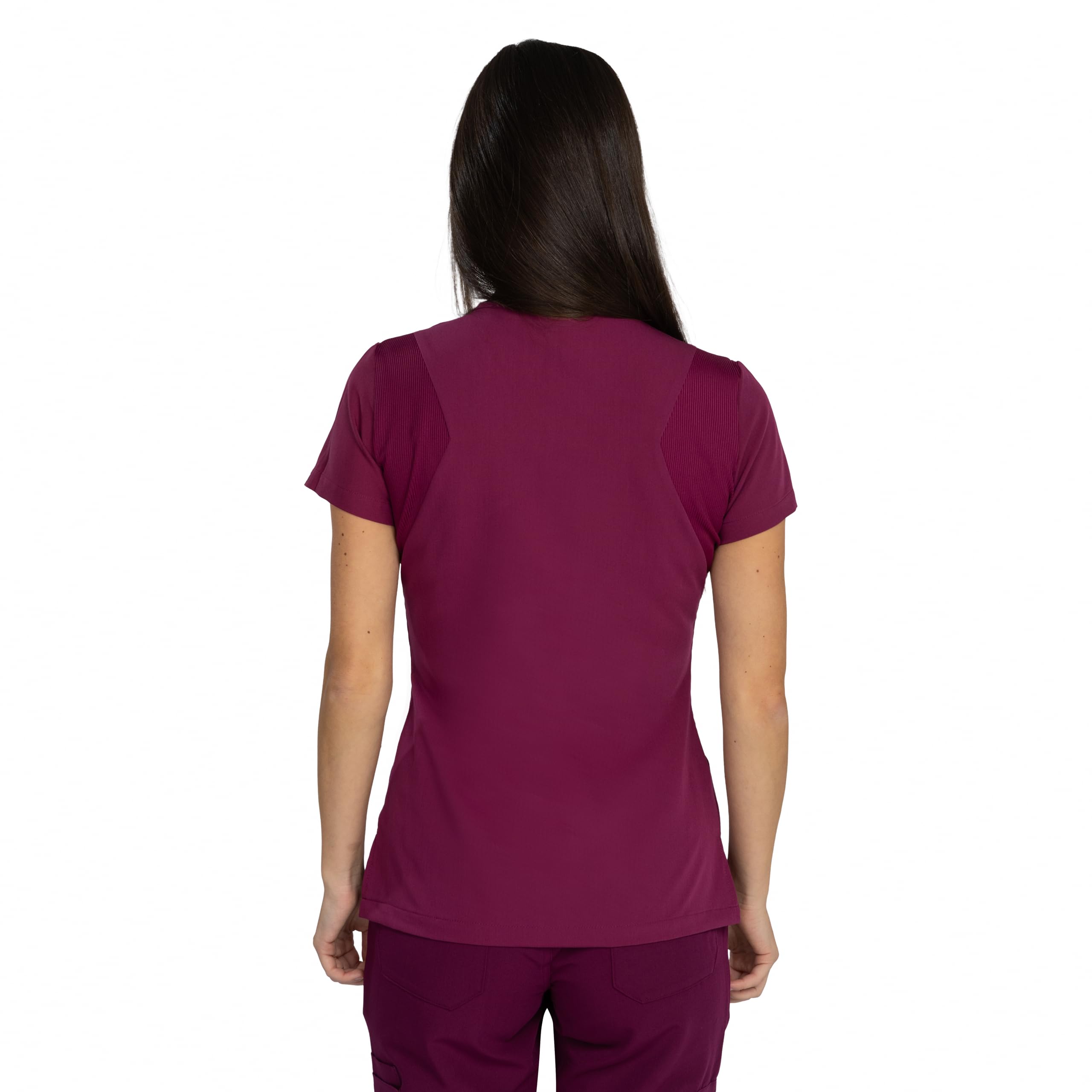 B-well Justina Casacca Medico Donna Divisa Sanitaria Donna Divisa Infermiere Donna Uniforme Sanitaria Donna a Maniche Corte, Scollo a V, Spandex