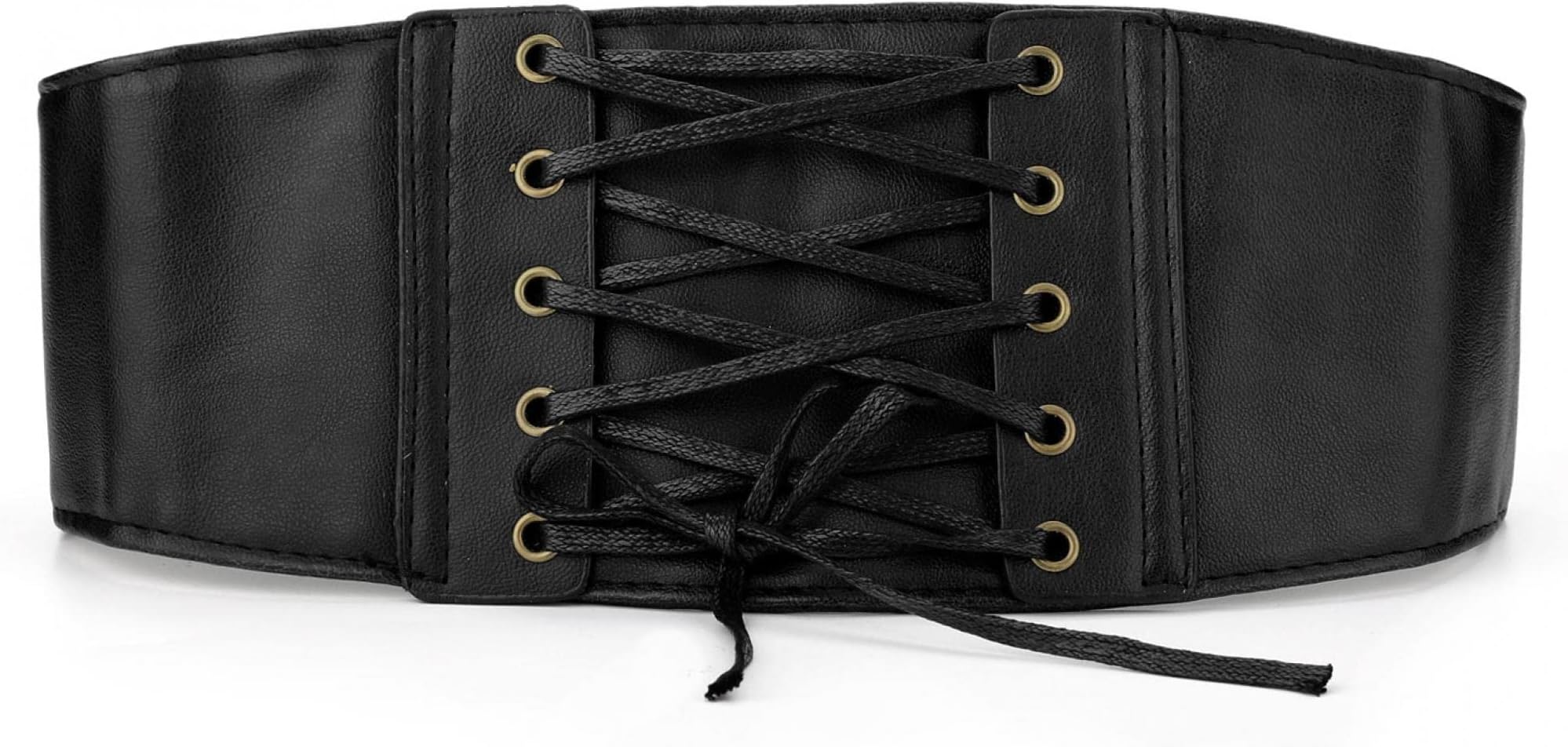 Allegra KFaux Leather Width Stylish Lace Waist Corset Belt Waistband Waspie for Women
