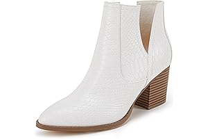 Womens Cut Out Bootie with Snakeskin Design
